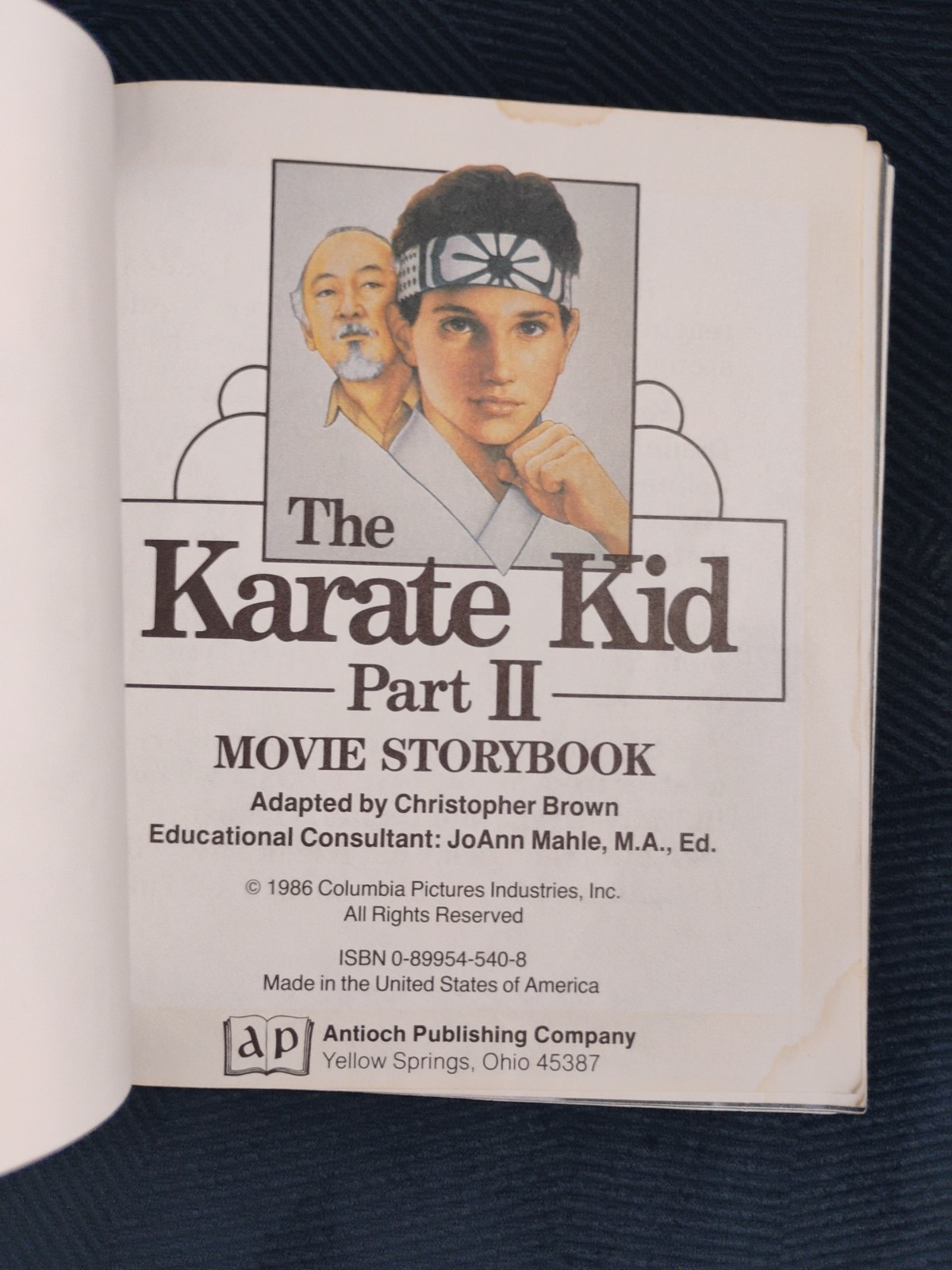THE KARATE KID PART II MOVIE STORYBOOK (1986 TPB) WITH STICKERS!!!