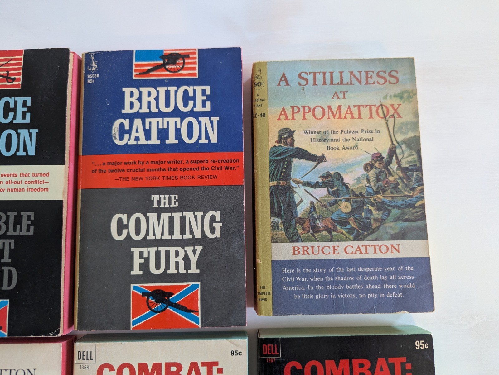 Lot of 12 Vintage Civil War History Paperback Books Bruce Catton Lee Combat Set