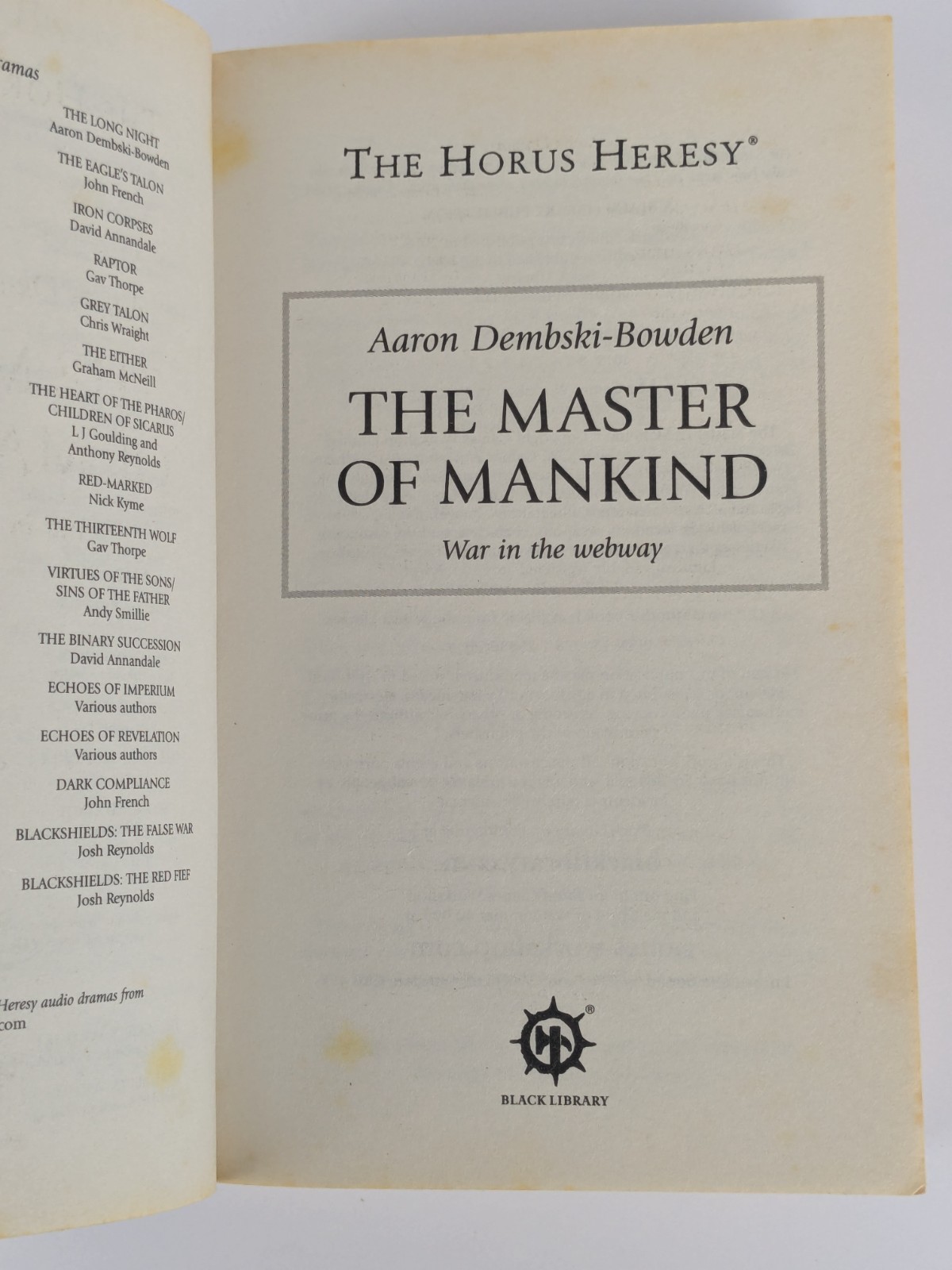 Master of Mankind by Aaron Dembski-Bowden (Paperback) Horus Heresy *Acceptable