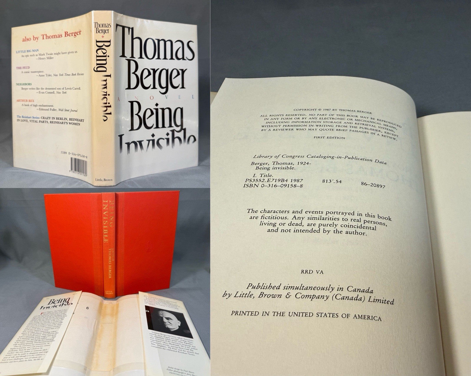Thomas Berger First Edition Lot – 10 1st Print Books Reinhart’s HCDJ NF/Fine