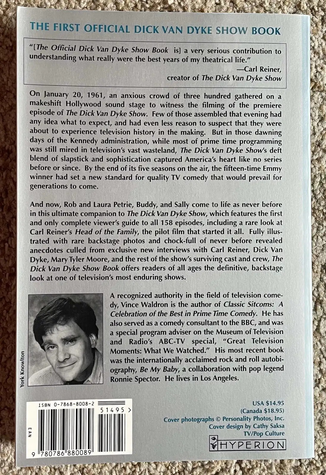 The Official Dick Van Dyke Show Book signed by author Vince Waldron