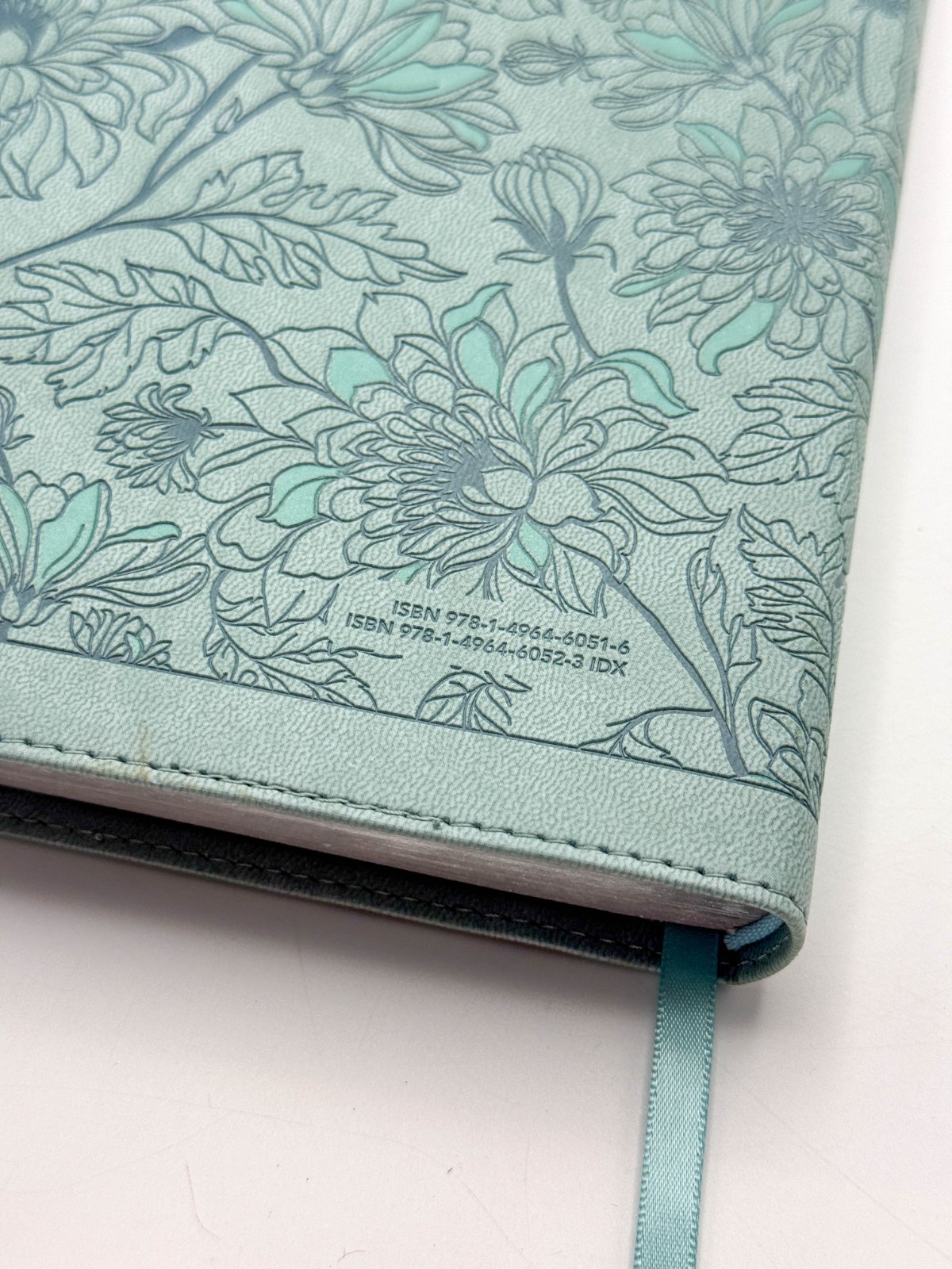 KJV Thinline Reference Bible, Filament LeatherLike, Floral Leaf Teal by Tyndale