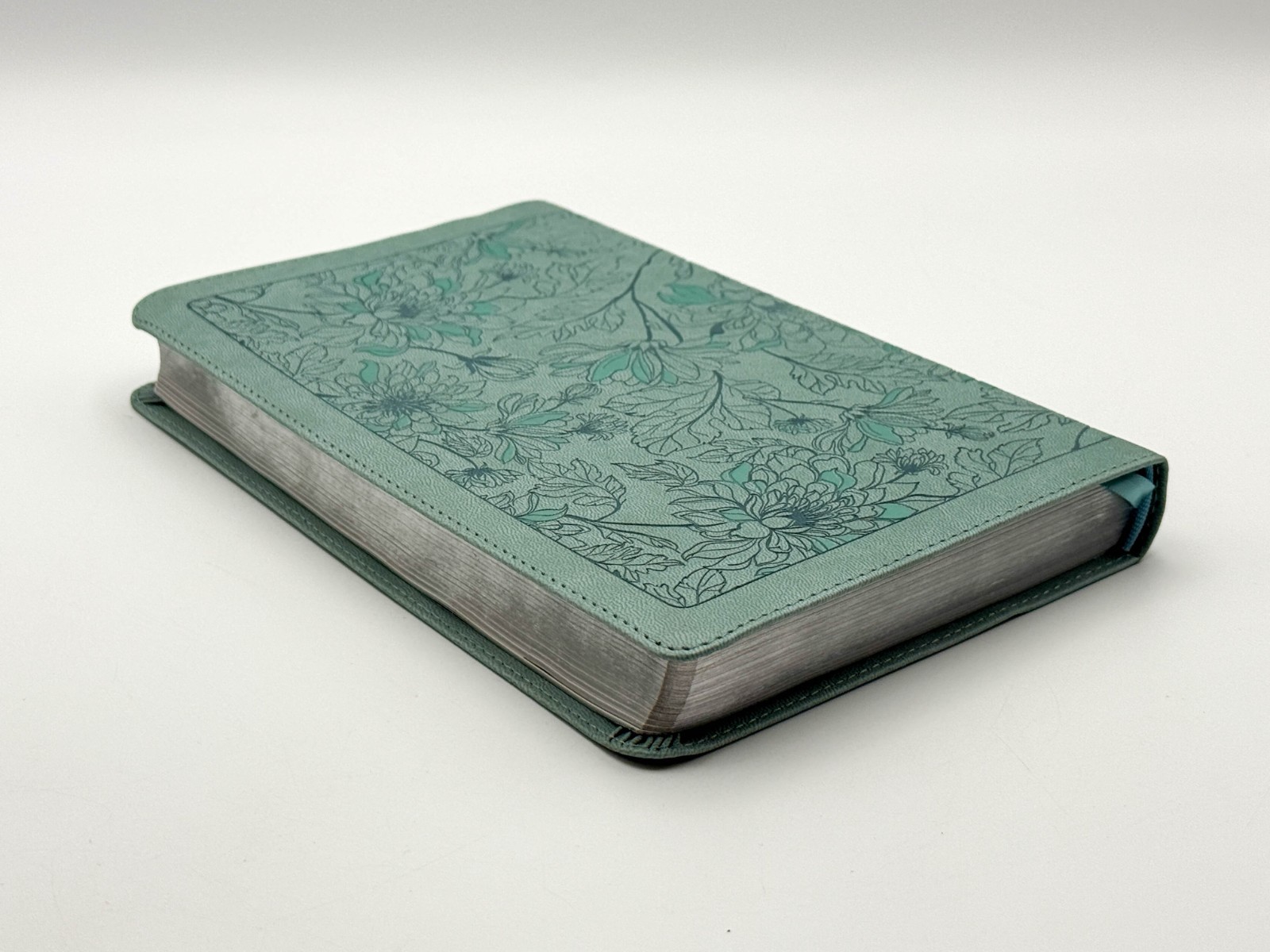 KJV Thinline Reference Bible, Filament LeatherLike, Floral Leaf Teal by Tyndale