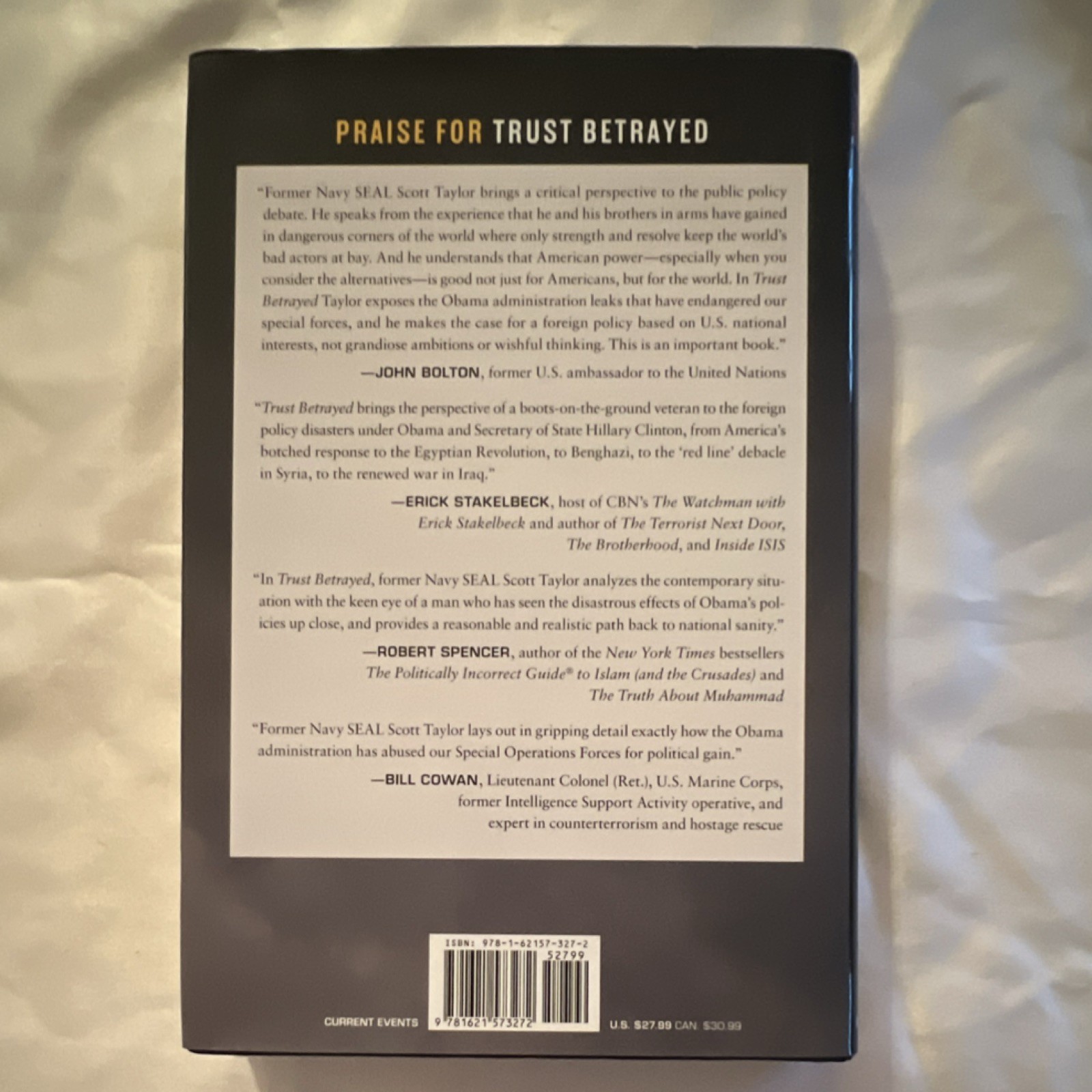 Scott Taylor Trust Betrayed Regnery Publishing Hardcover 2015 Political Science