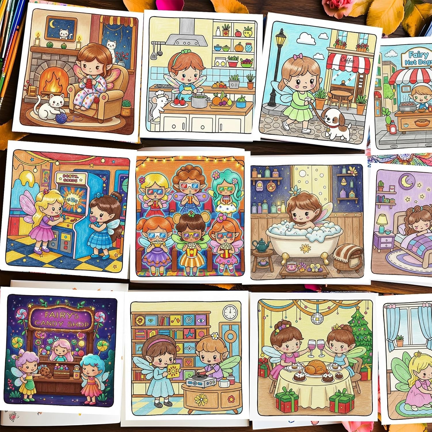 Mindfulness Coloring Book for All Ages | 32 Pages of Fairy Scenes, Spiral-Bound