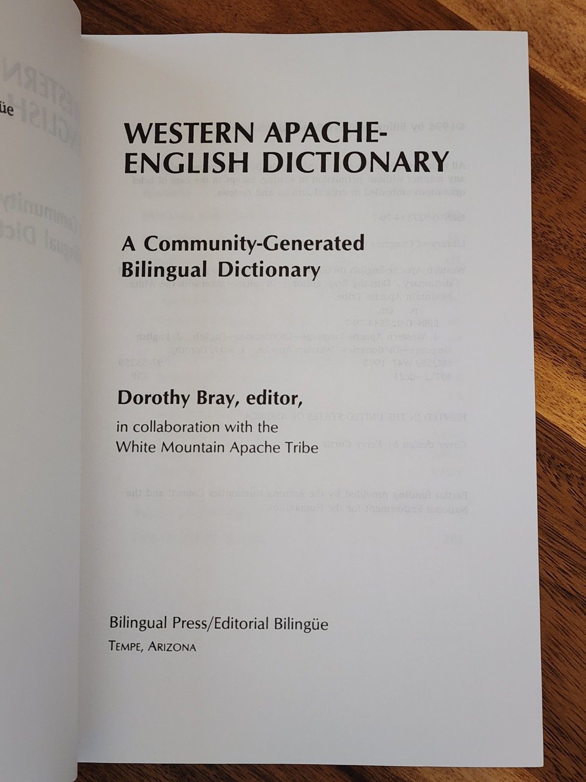 Western Apache-English Dictionary – Bray – Bilingual Native American Language