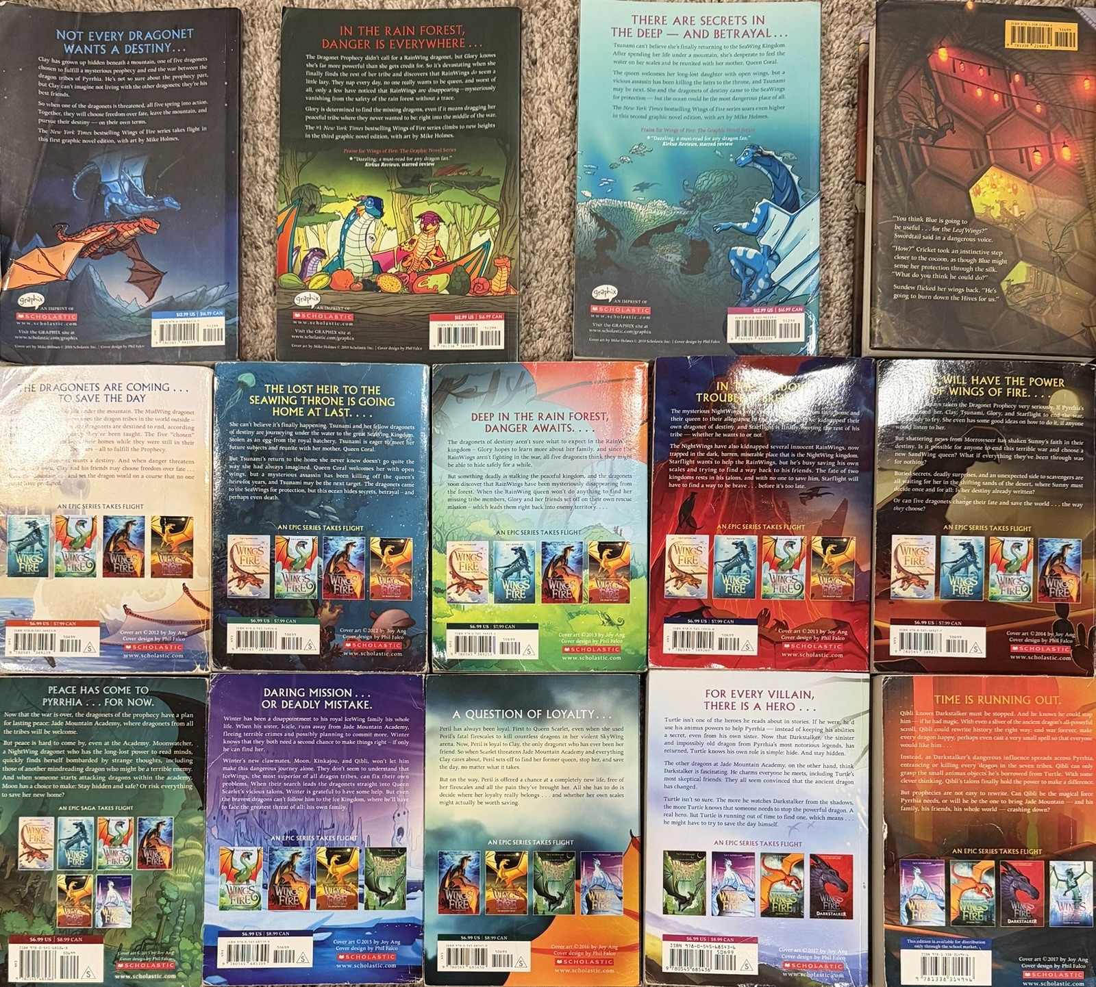 Wings of Fire by Tui T Sutherland #1-10 + The Hive Queen HB + Graphic Novels 1-3