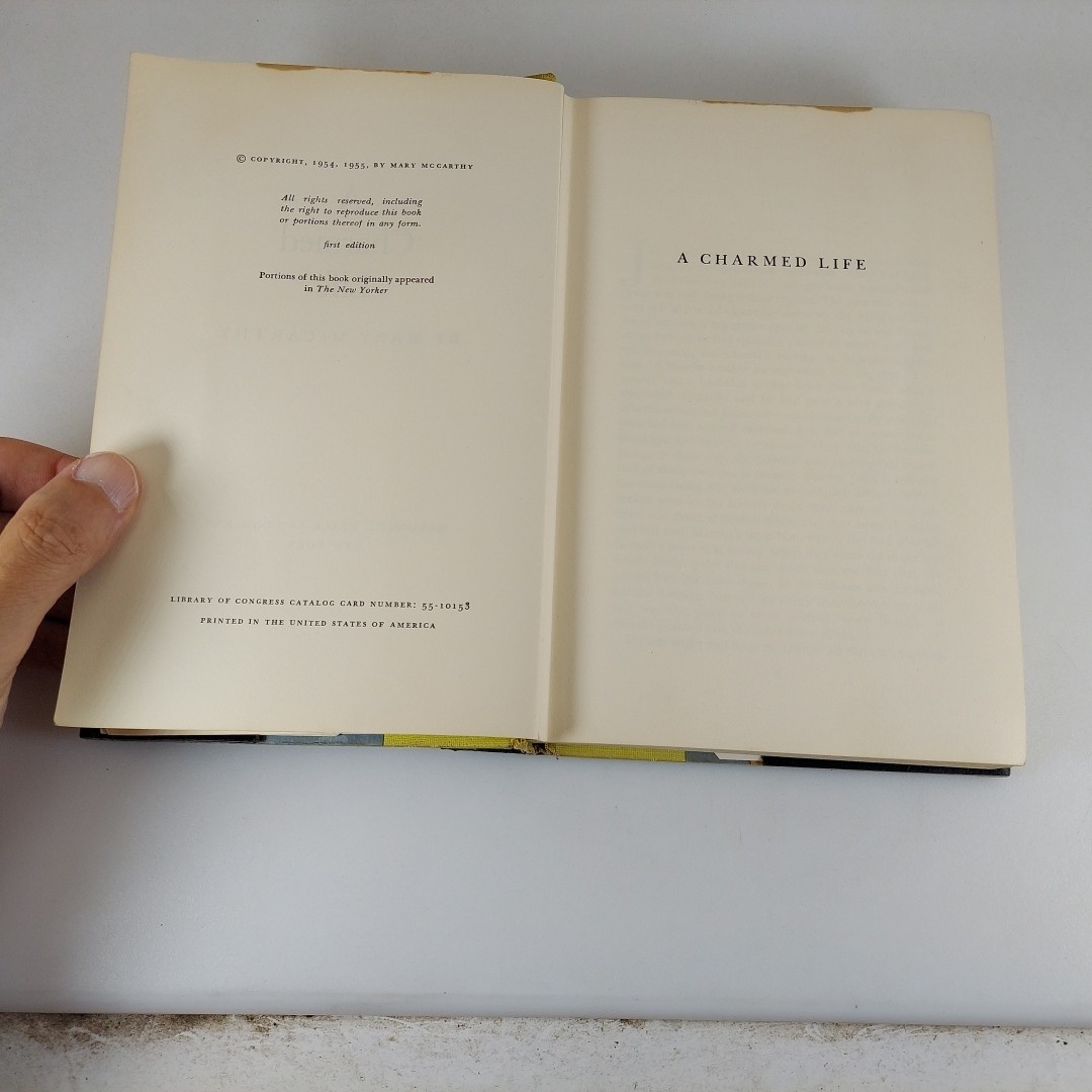 Mary McCarthy A Charmed Life 1955 Harcourt, Brace And Company 1st Edition HCDJ