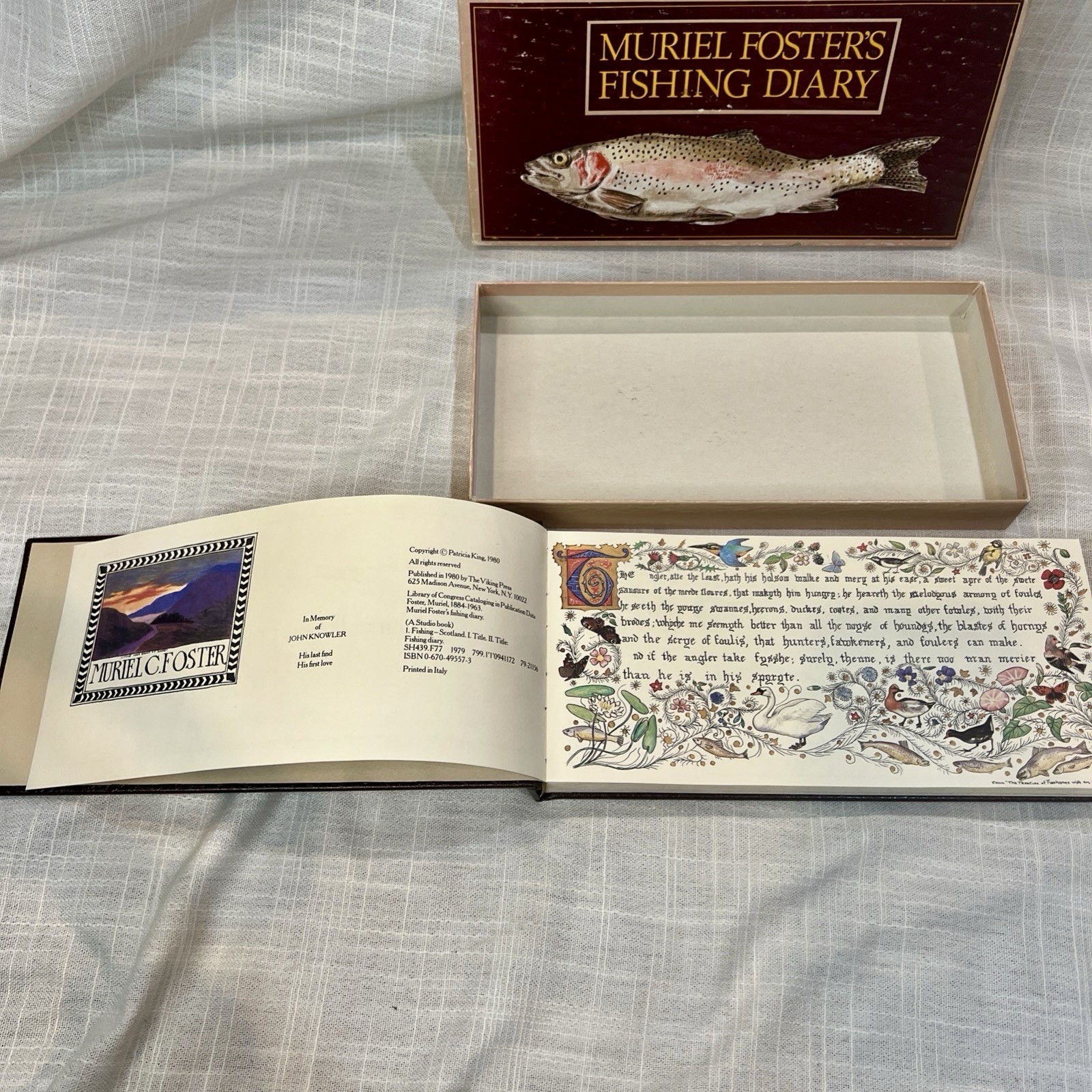 Muriel Foster’s Fishing Diary (A Studio Book) by Patricia King Hardcover w/ Box