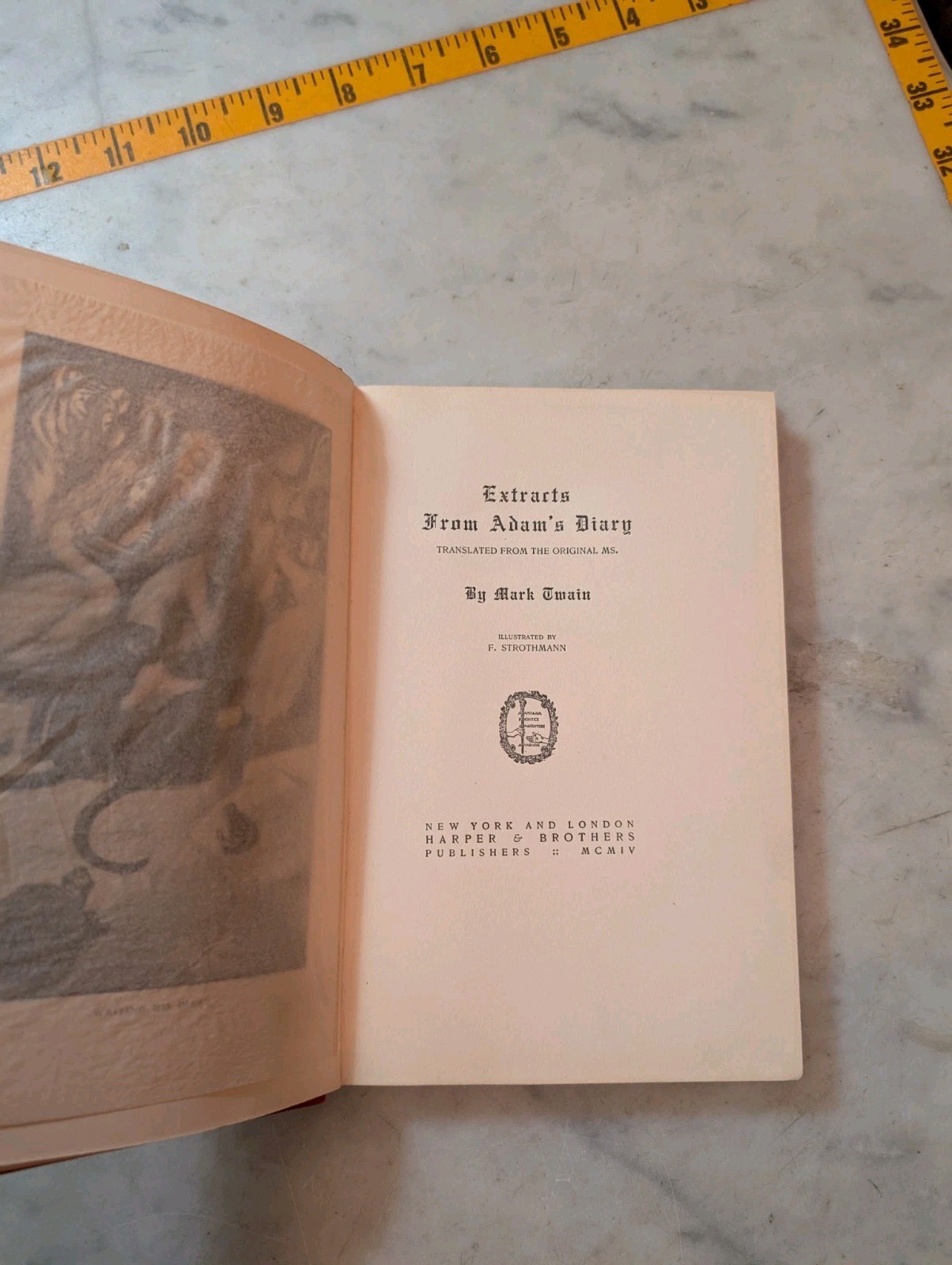 1904 Mark Twain Extracts From Adam’s Diary Vintage Hardcover Book
