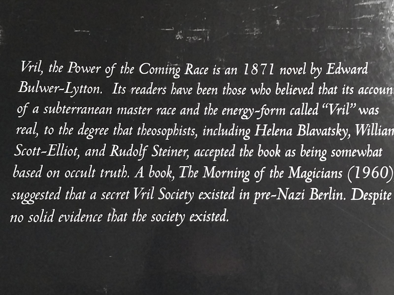 VRIL ☆ THE POWER OF THE COMING RACE~ By Edward Bulwer-lytton (1871) 2016 LG PB