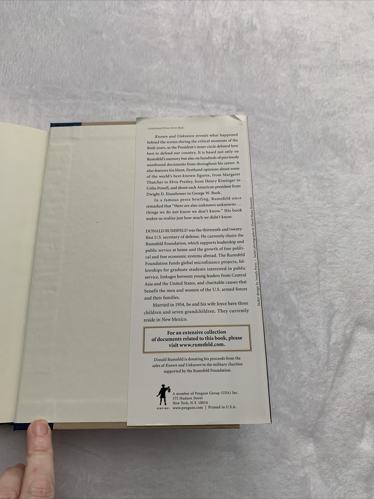AUTOGRAPHED: Known and Unknown : A Memoir by Donald Rumsfeld (2011, Hardcover)