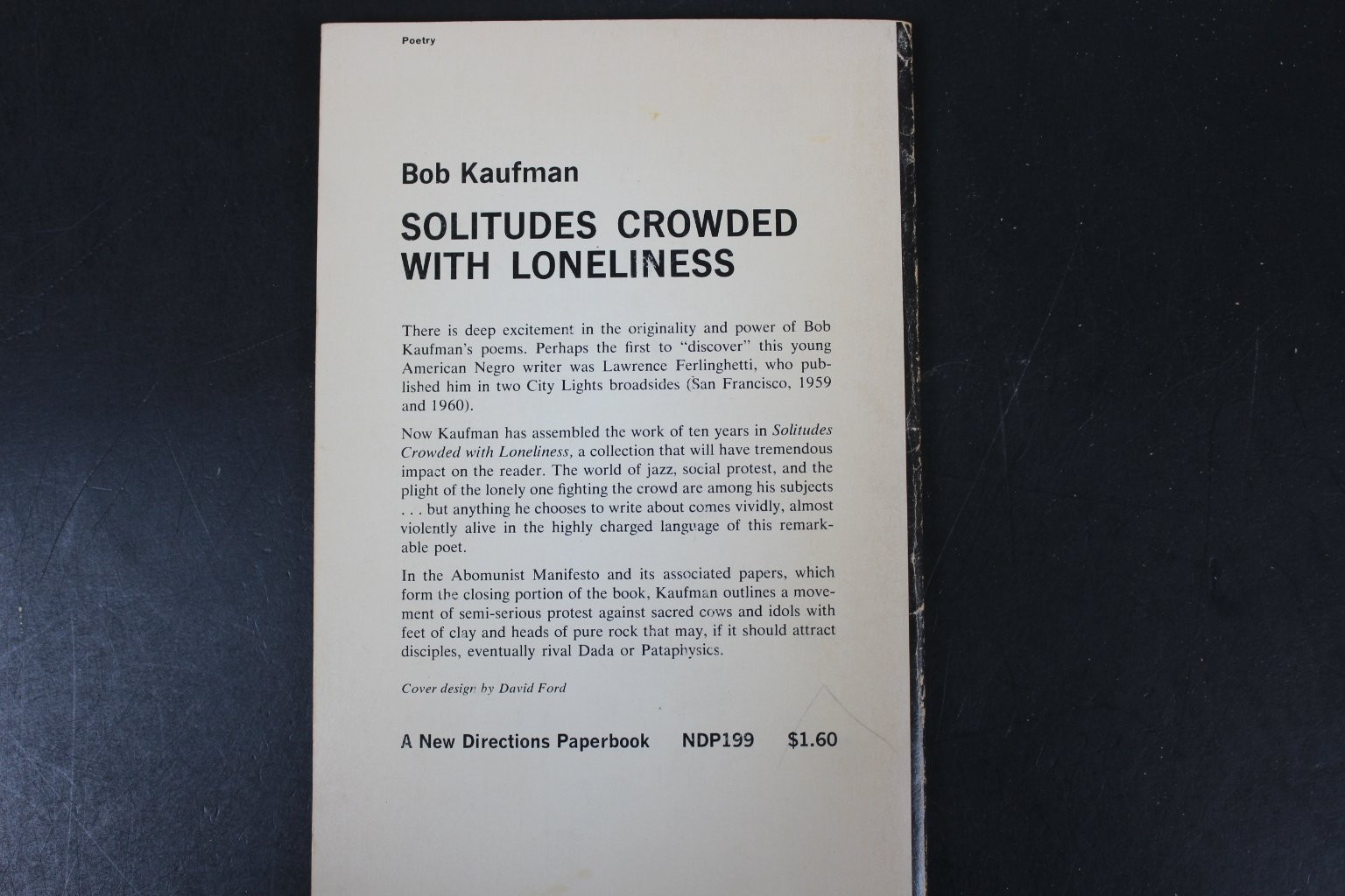 Solitudes Crowded with Loneliness Bob Kaufman 1965 First Printing Poetry PB