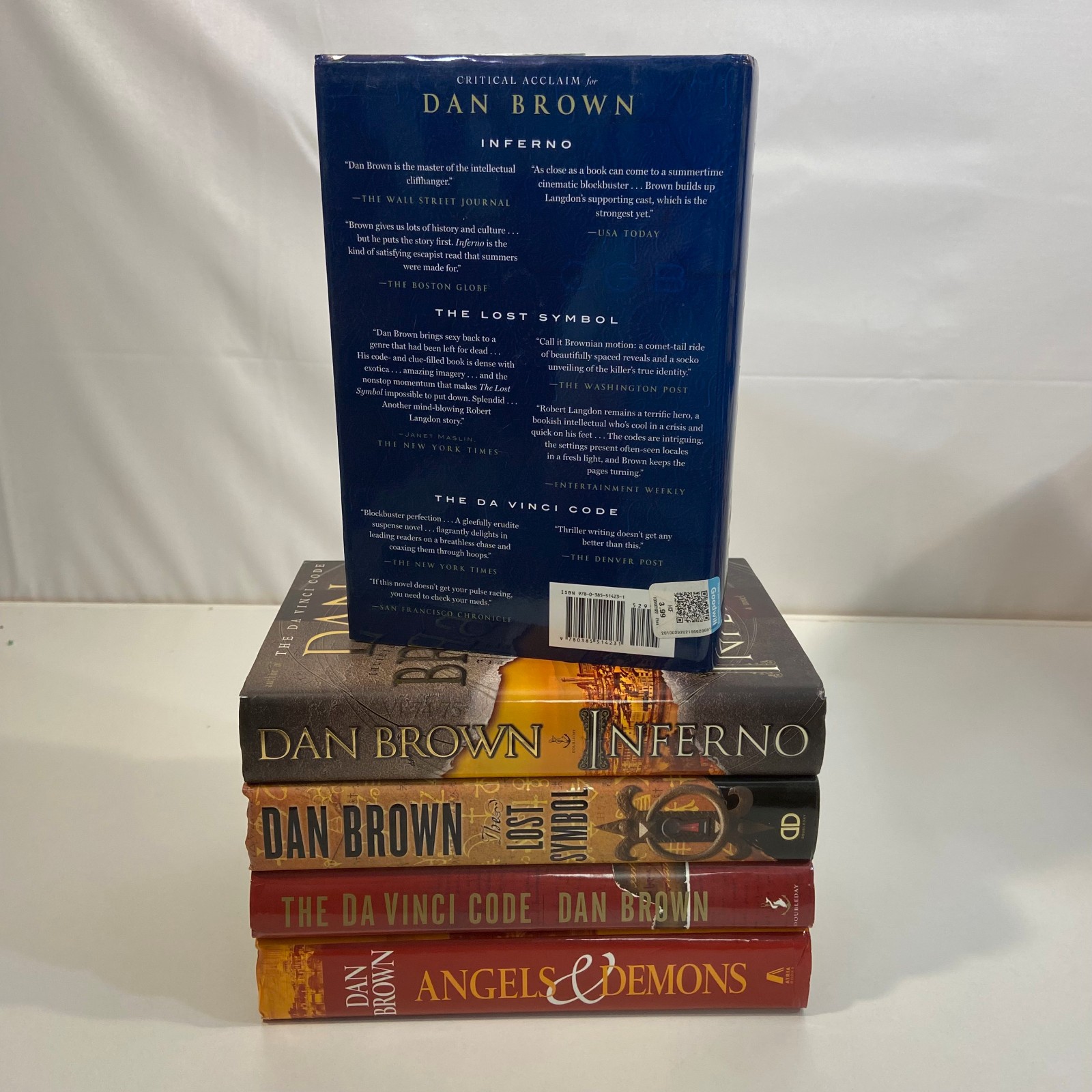 Robert Langdon Series Books 1-5 by Dan Brown HCDJ Mystery Thriller 5 Novel Lot