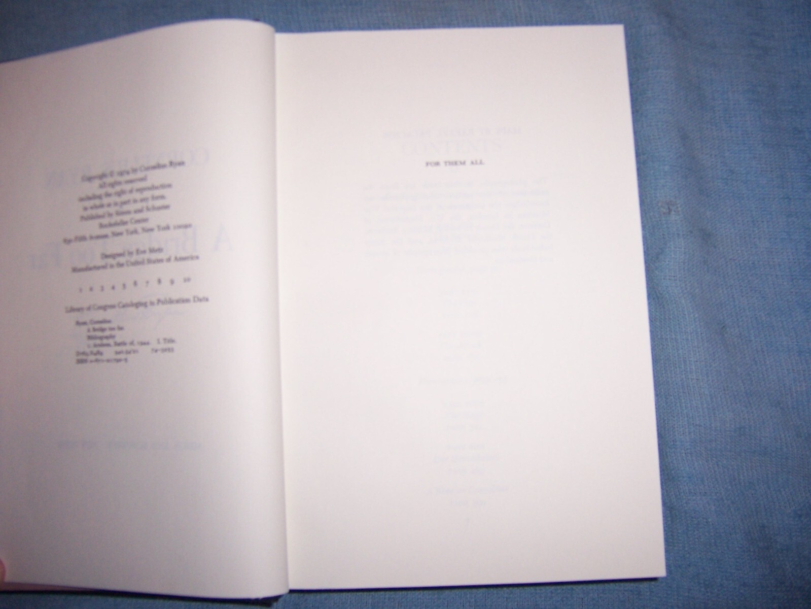A BRIDGE TOO FAR by Cornelius Ryan/1st Ed/HCDJ/Military/WWII 1939-1945/Signed