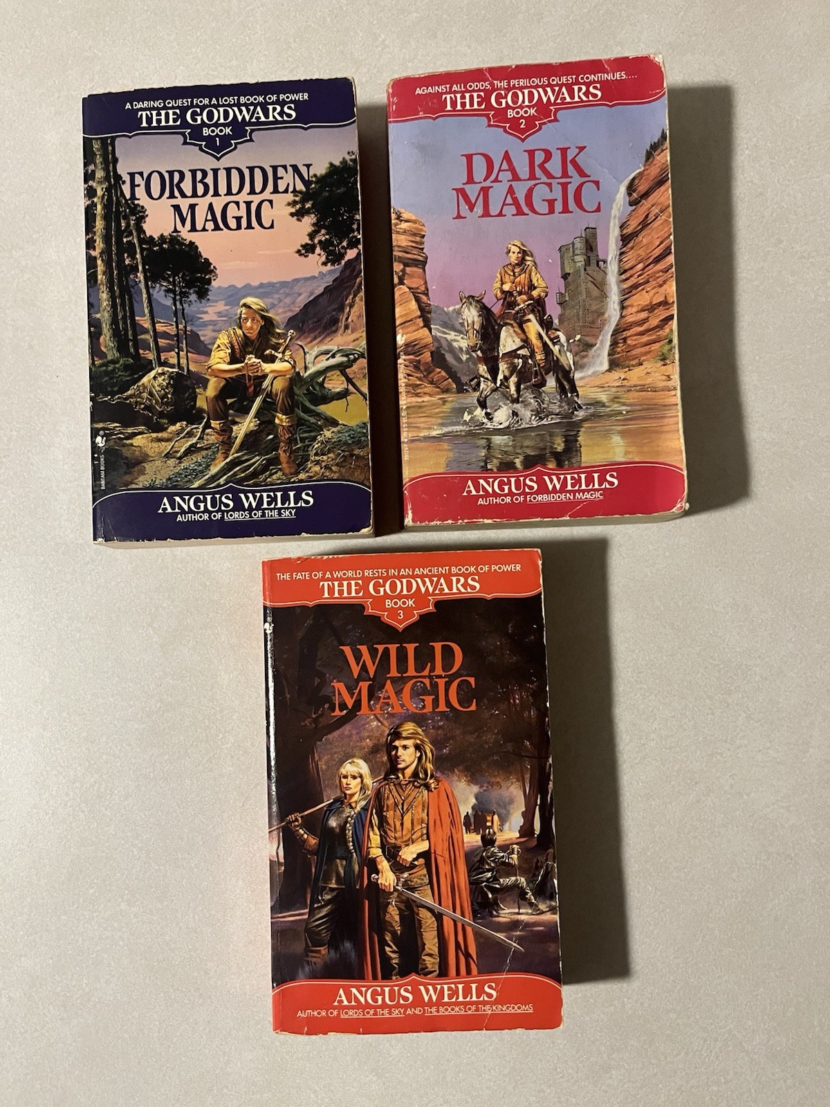 Forbidden Dark & Wild Magic Angus Wells The Godwars Trilogy Set Lot Pb Gd Pics