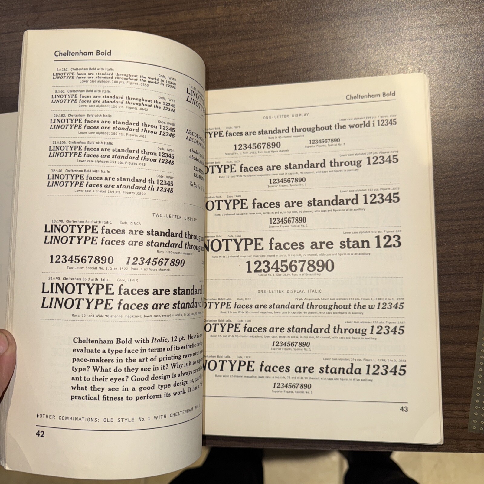 Linotype One-Line Specimens Type Catalogue. 19cm x 26cm. 291 pages 1958 Edition
