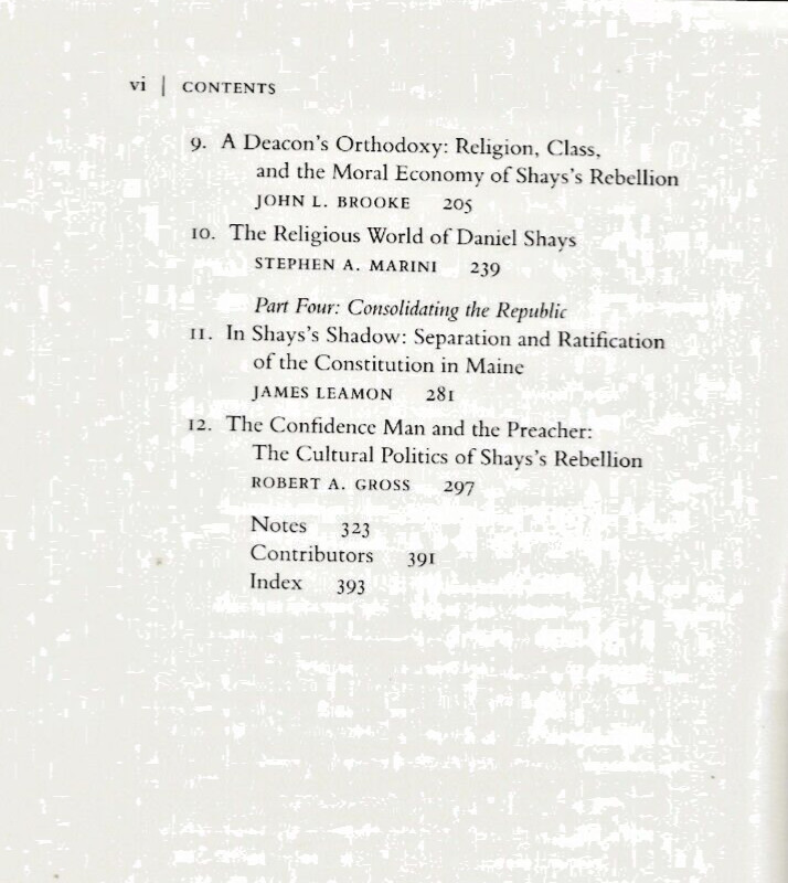 IN DEBT TO SHAYS edited by Robert A. Gross (1993 First, Soft) Shays’s Rebellion