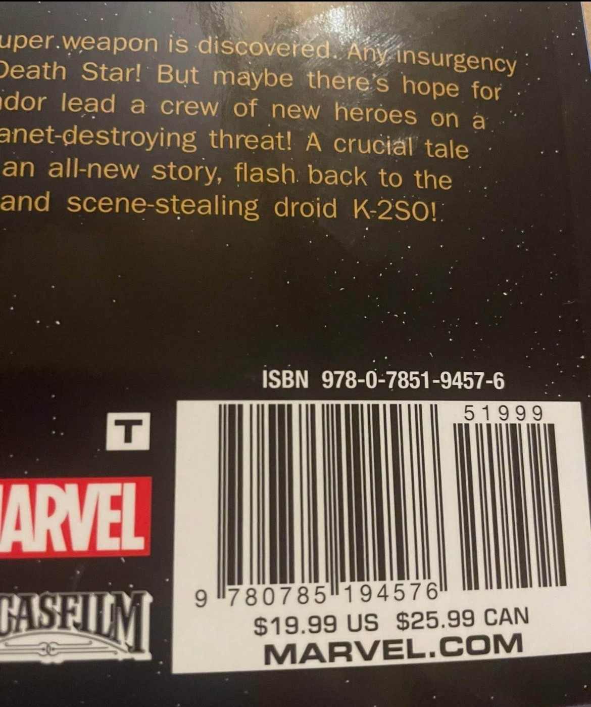 MARVEL COMICS: ROGUE ONE A STAR WARS STORY PAPERBACK by HOUSER LAISO VILLANELLI