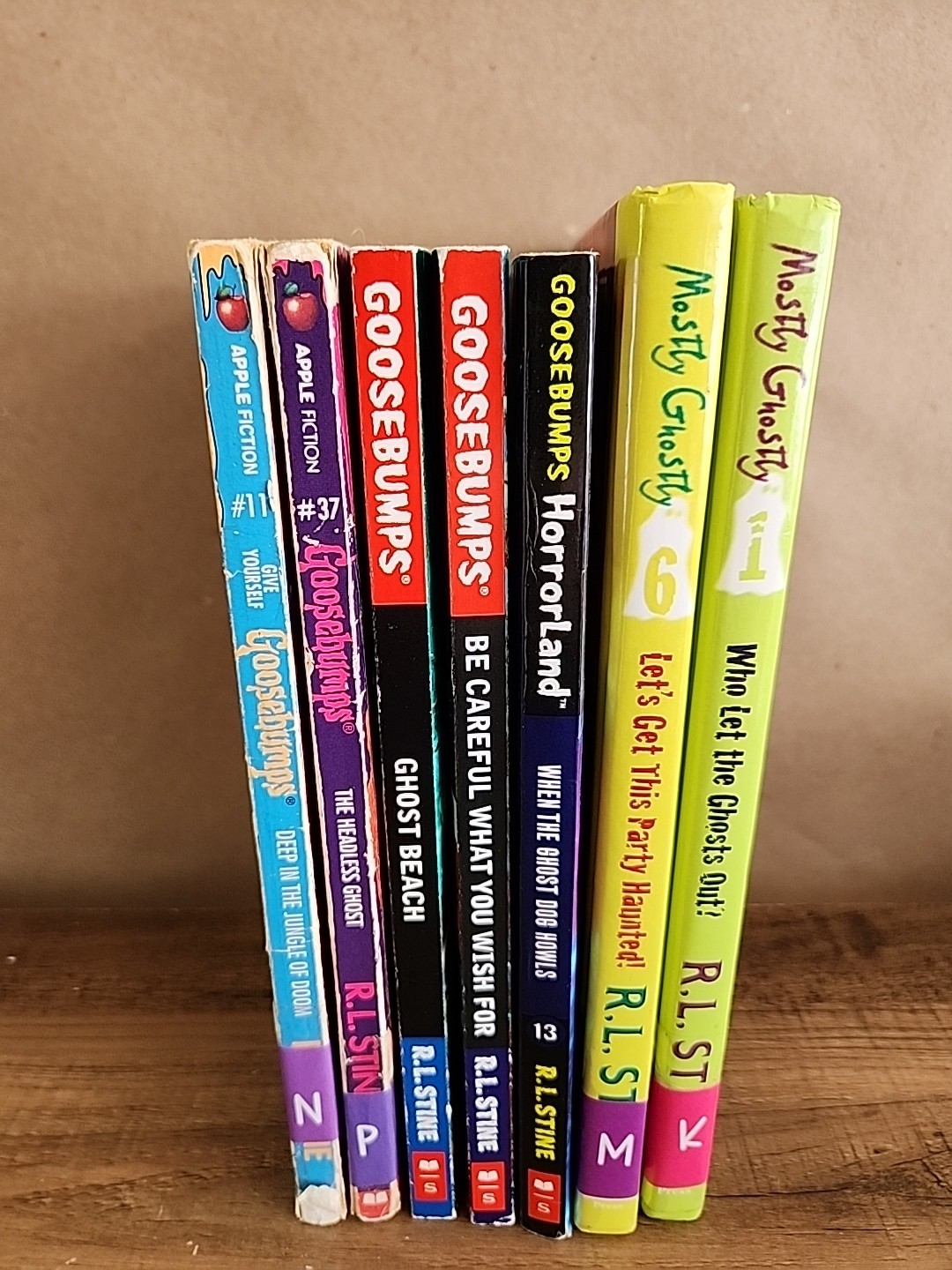 R.L. Stine Book Lot of 7 Books Goosebumps, Mostly Ghostly, Condition Varies