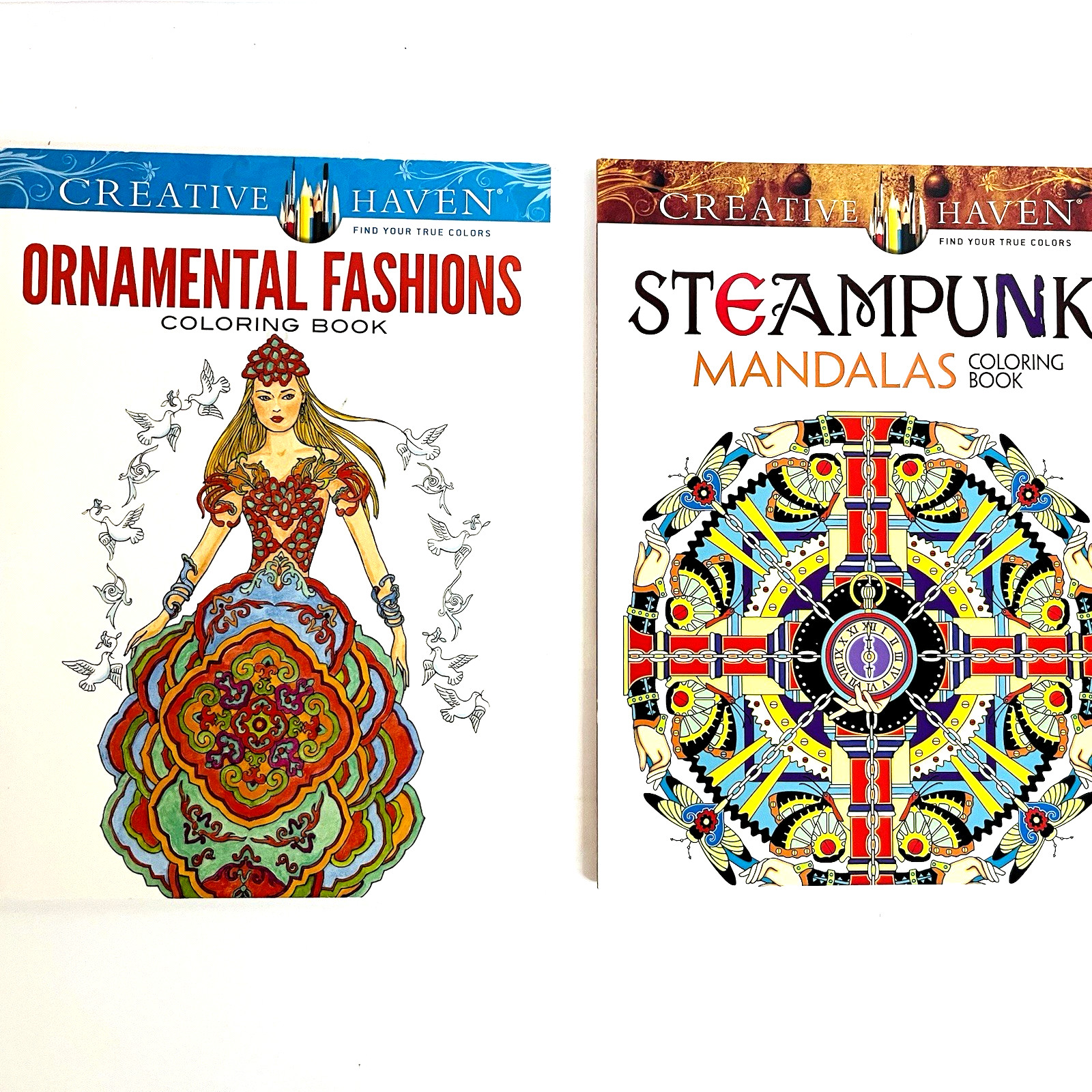Steampunk Whimsical Mandalas Mix Lot of 6 Adult Coloring Books by Creative Haven
