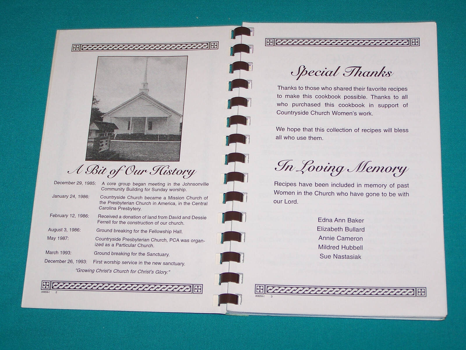 Countryside Presbyterian Church Cameron NC Cookbook 1999