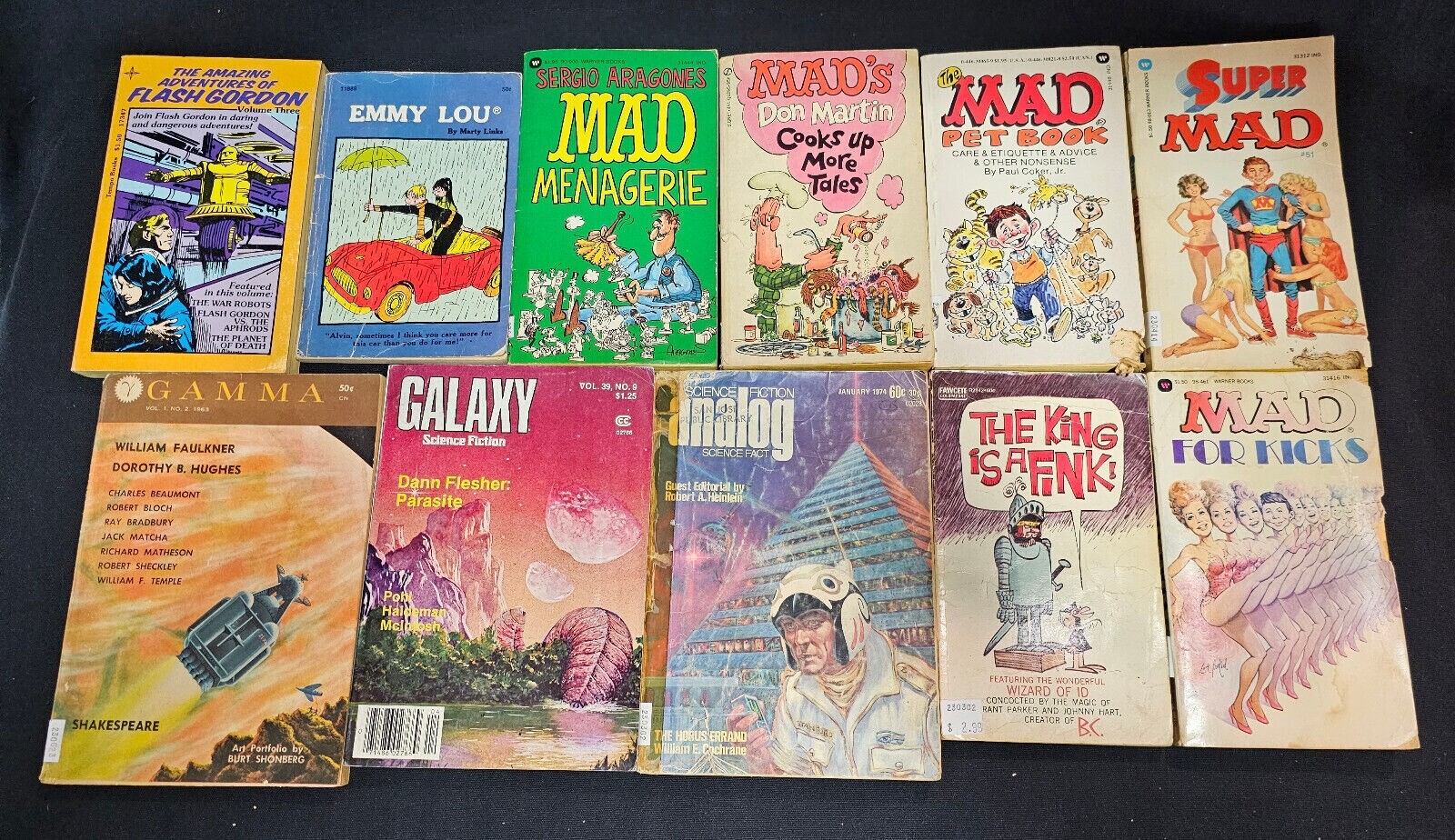 Used Paperback Books LOT of 29 – Misc Fiction Sci-Fi, Humor, MAD