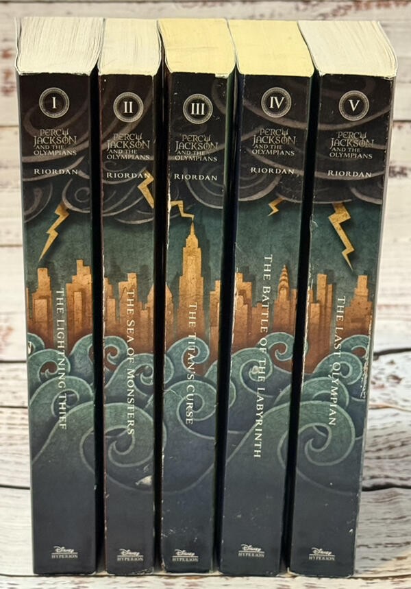 Percy Jackson and the Olympians Series by Rick Riordan Lot of 5 Books GUC