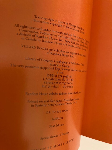 The Very Persistent Gappers of Frip Lane Smith George Saunders 1st Prnt Like New