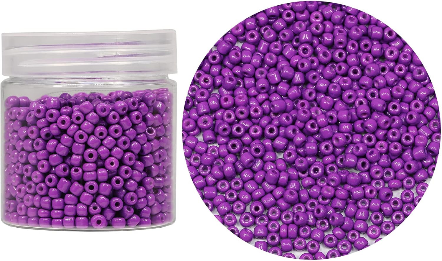 Dark Purple Color 4Mm Glass Seed Beads about 1400Pcs in Box 6/0 Glass Craft Seed