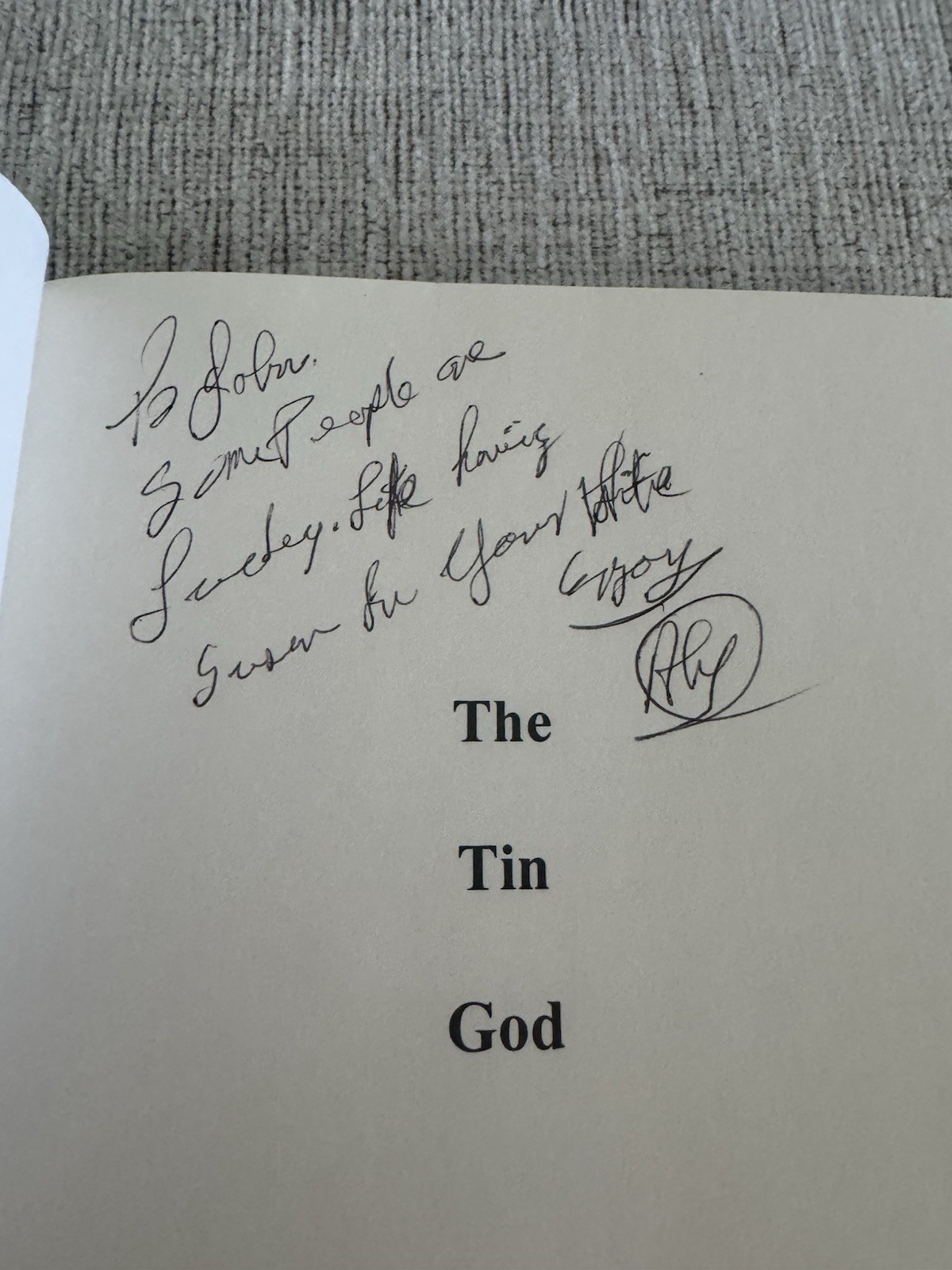 The Tin God Abe Thomy SIGNED 2001 PB Mickey Spillane Blurb SC Author