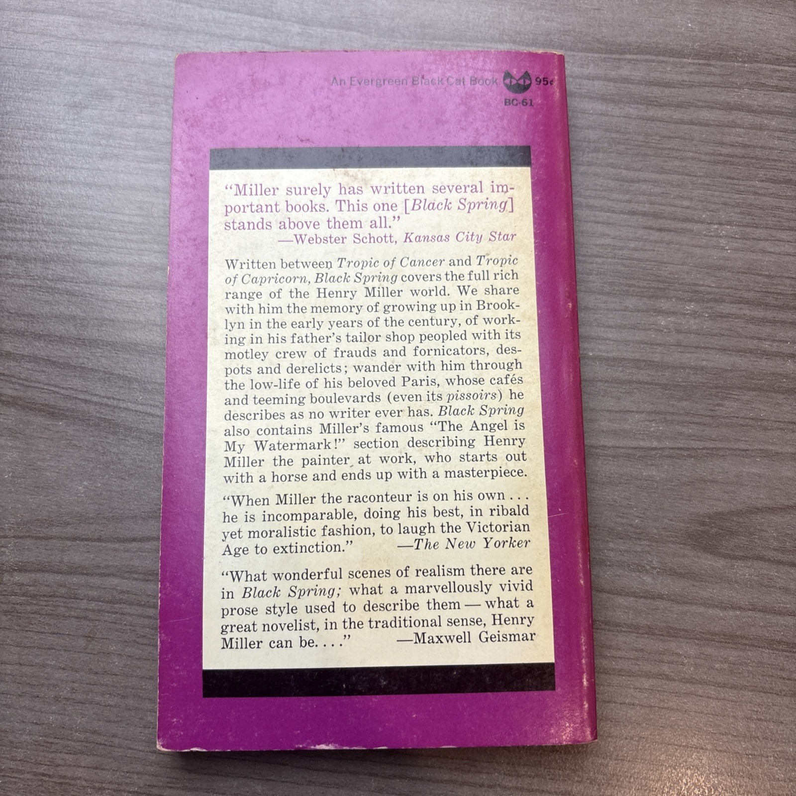 Black Spring-Henry Miller 1963 Grove Press Evergreen First Printing PB