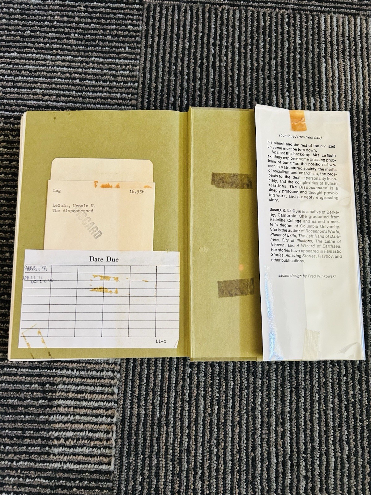 The Dispossessed Ursula Le Guin 1974 Ex-Library Polyester Hardcover DJ