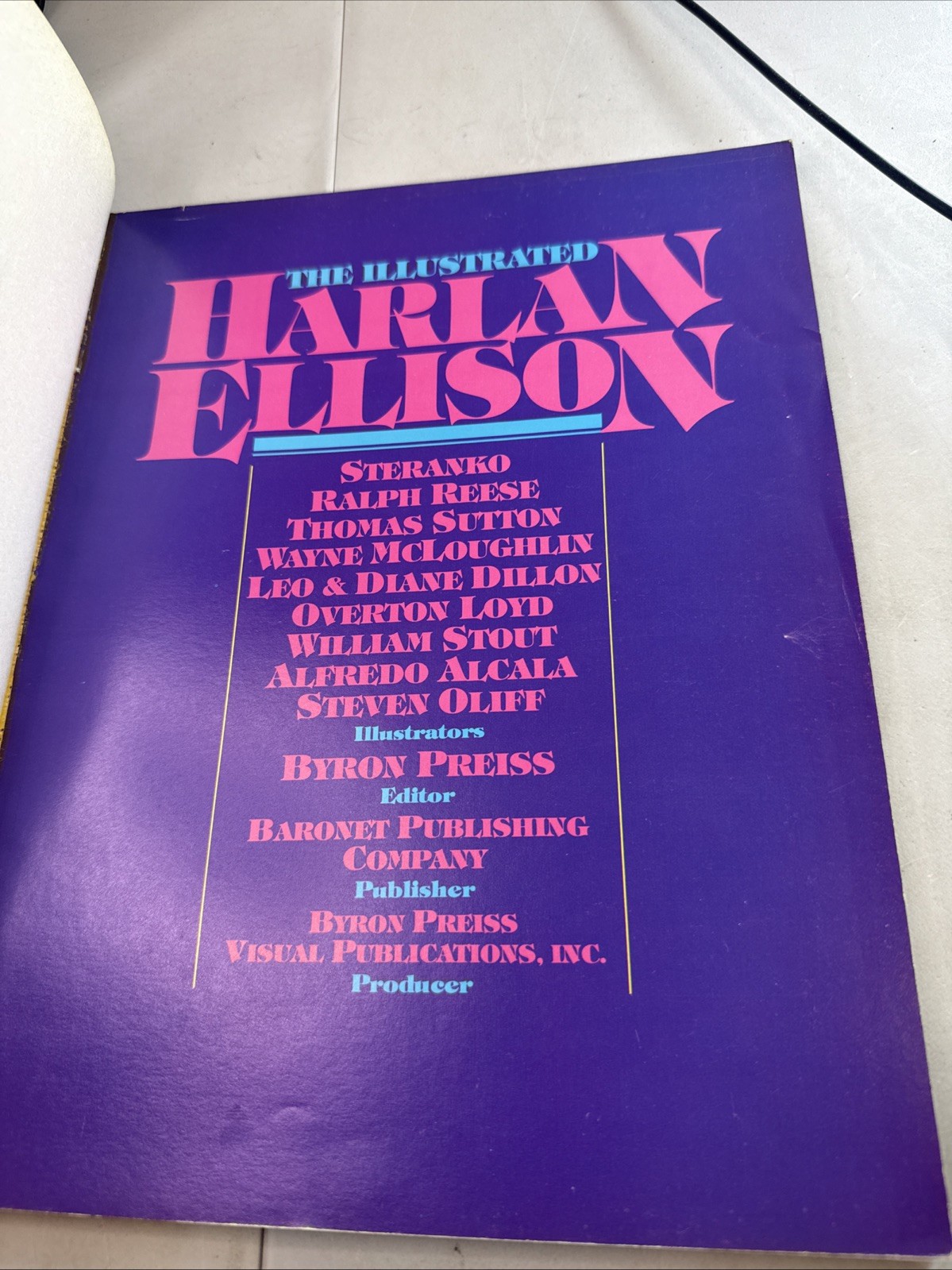 The Illustrated Harlan Ellison Baronet Steranko Adams Softcover Paperback Sci-Fi
