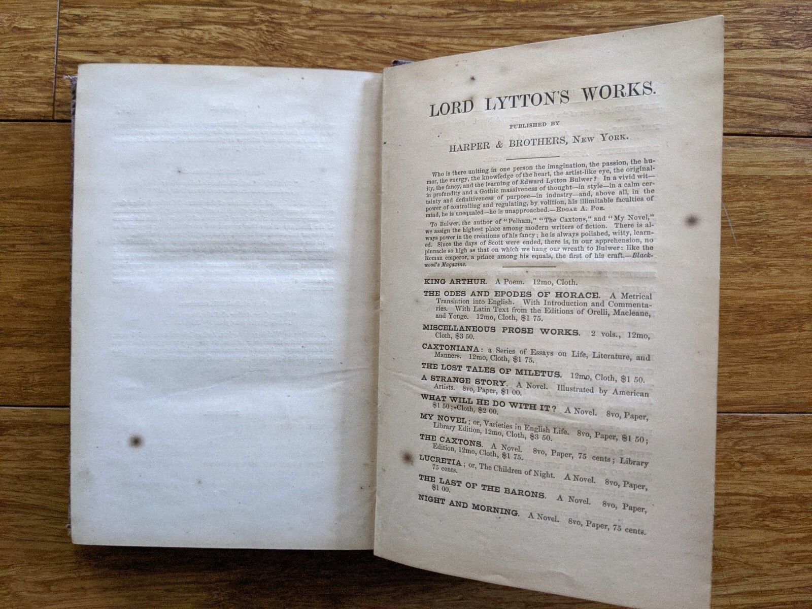 King Arthur. A Poem Revised Edition by Edward Bulwer, Lord Lytton * RARE *