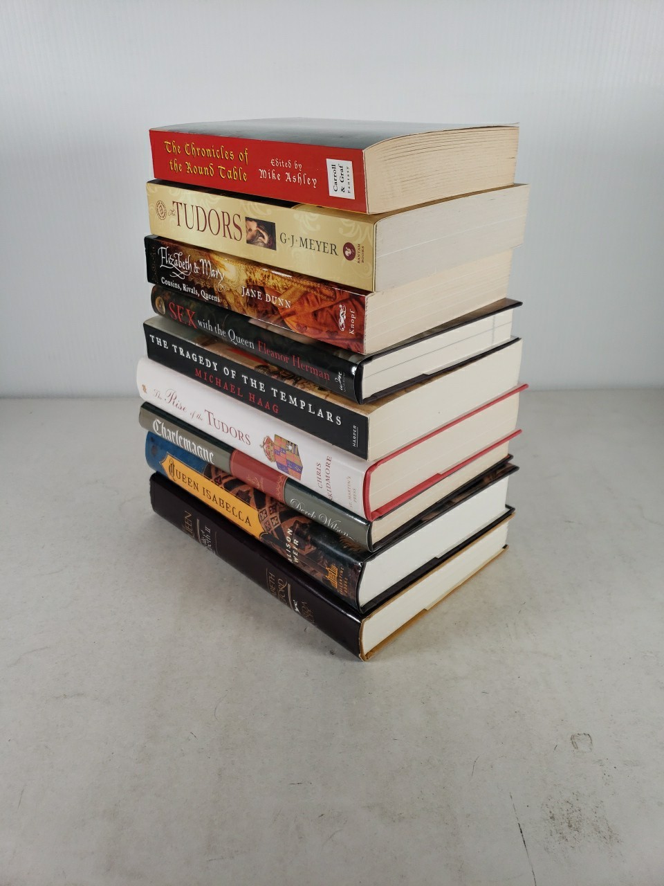 British Royalty, Charlemayne, Tudors, Queen Elizabeth (9 Book Lot) Templars
