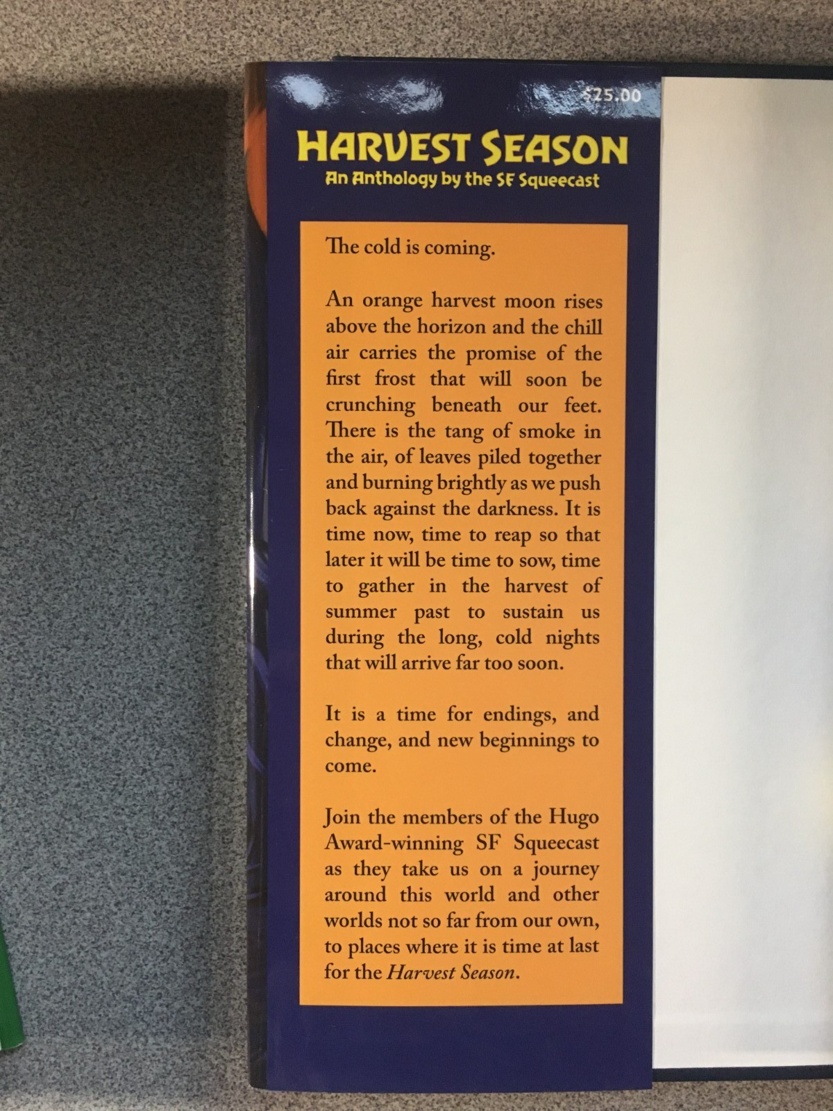Harvest Season; An Anthology by the SF Squeecast, ISFIC Press 2014, HC w DJ