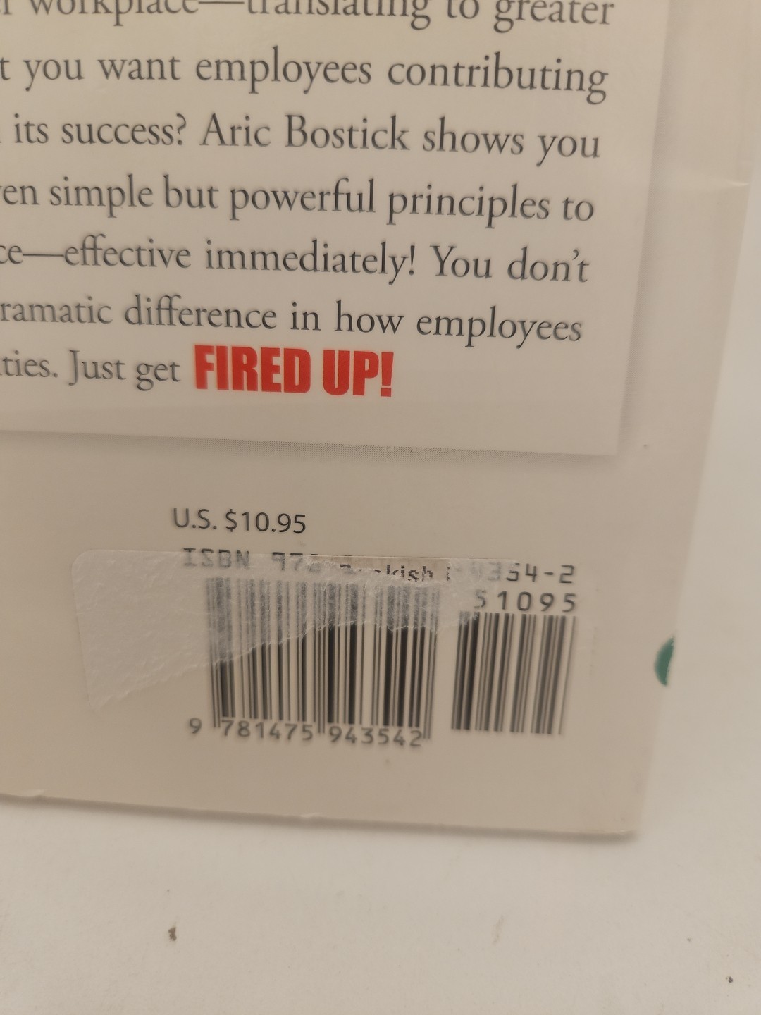 Fired up Employees Trade Paperback Signed Aric Bostick VG Cond C4