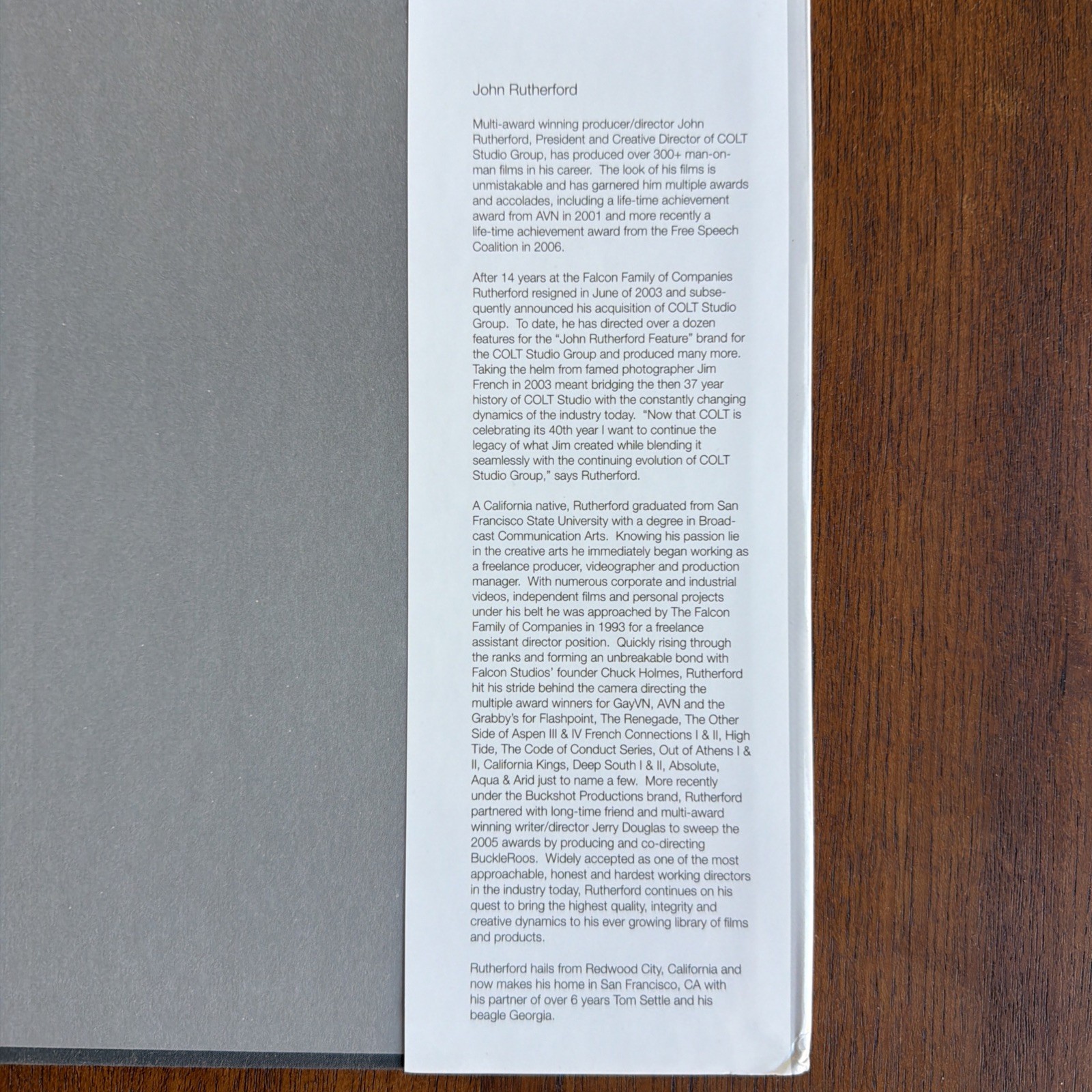 Colt 40 Gay Male Hardcover Photography Book Colt Studios Jim French 2006