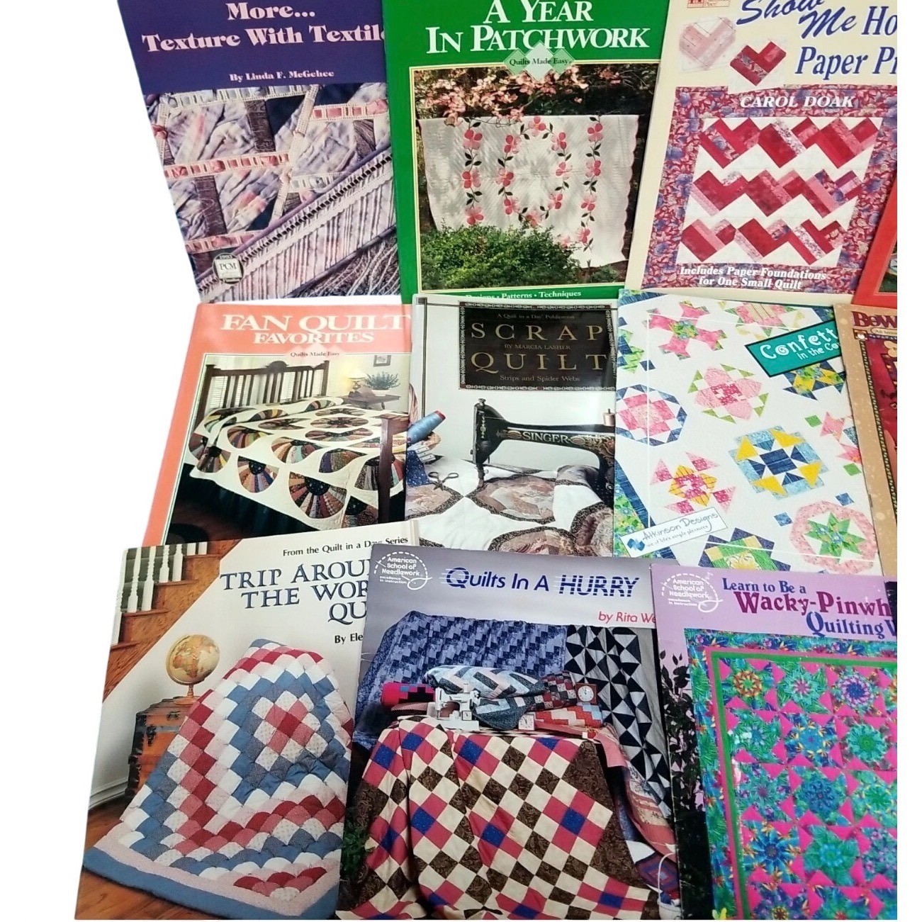Vtg Modern Quilting Crochet Pattern Books Quilt in a Day Scrap DIY Grannycore