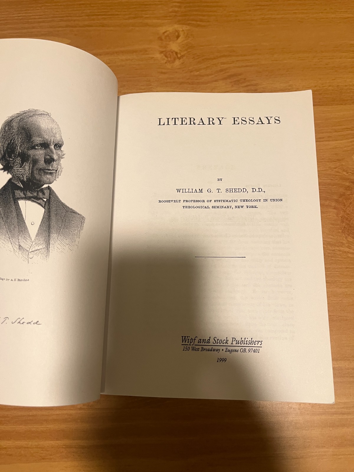 Literary Essays by W.G.T Shedd Wipf & Stock Pub HC OOP RARE