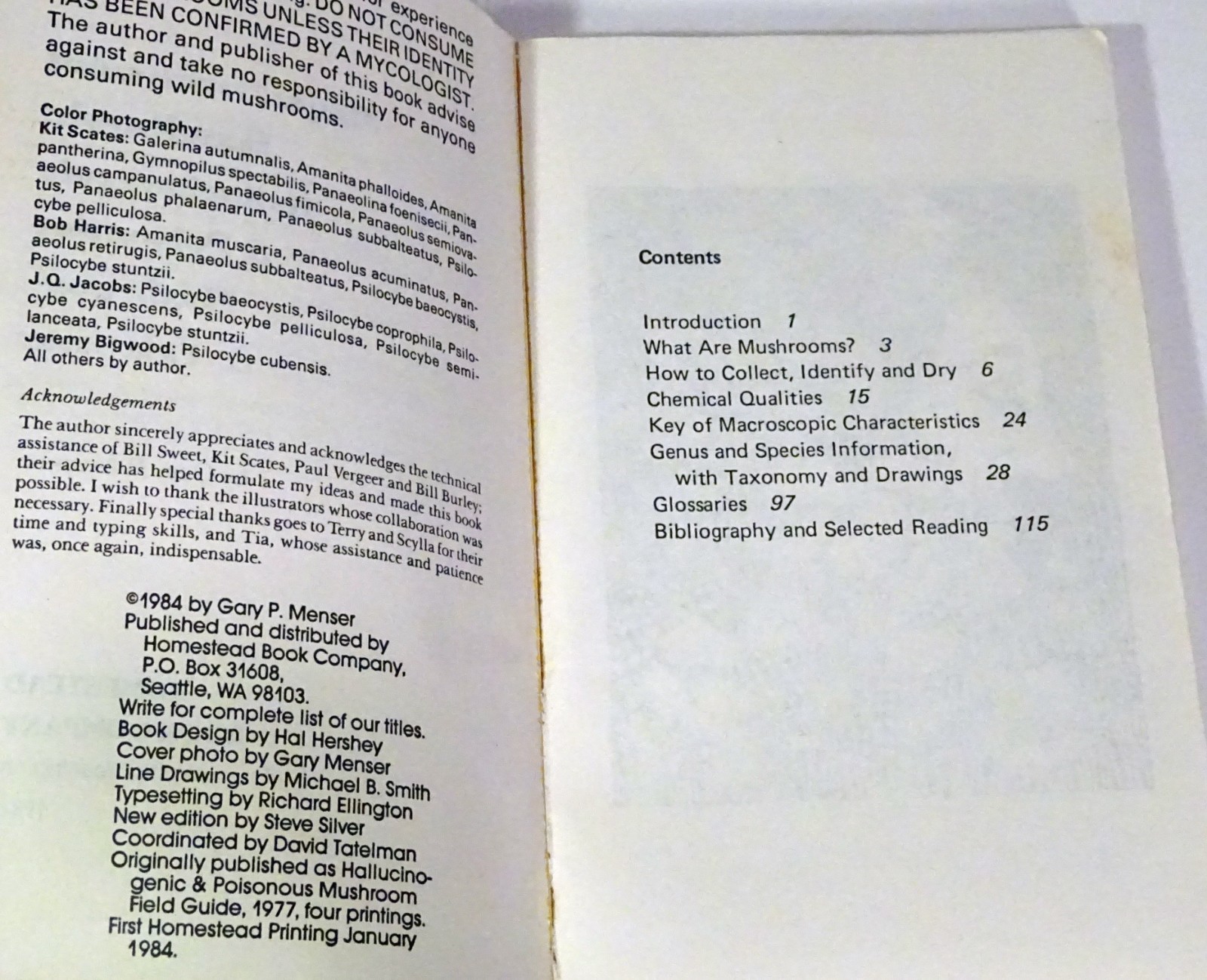 1984 MAGIC MUSHROOM HANDBOOK: Hallucinogenic & Poisonous Mushroom FIELD GUIDE