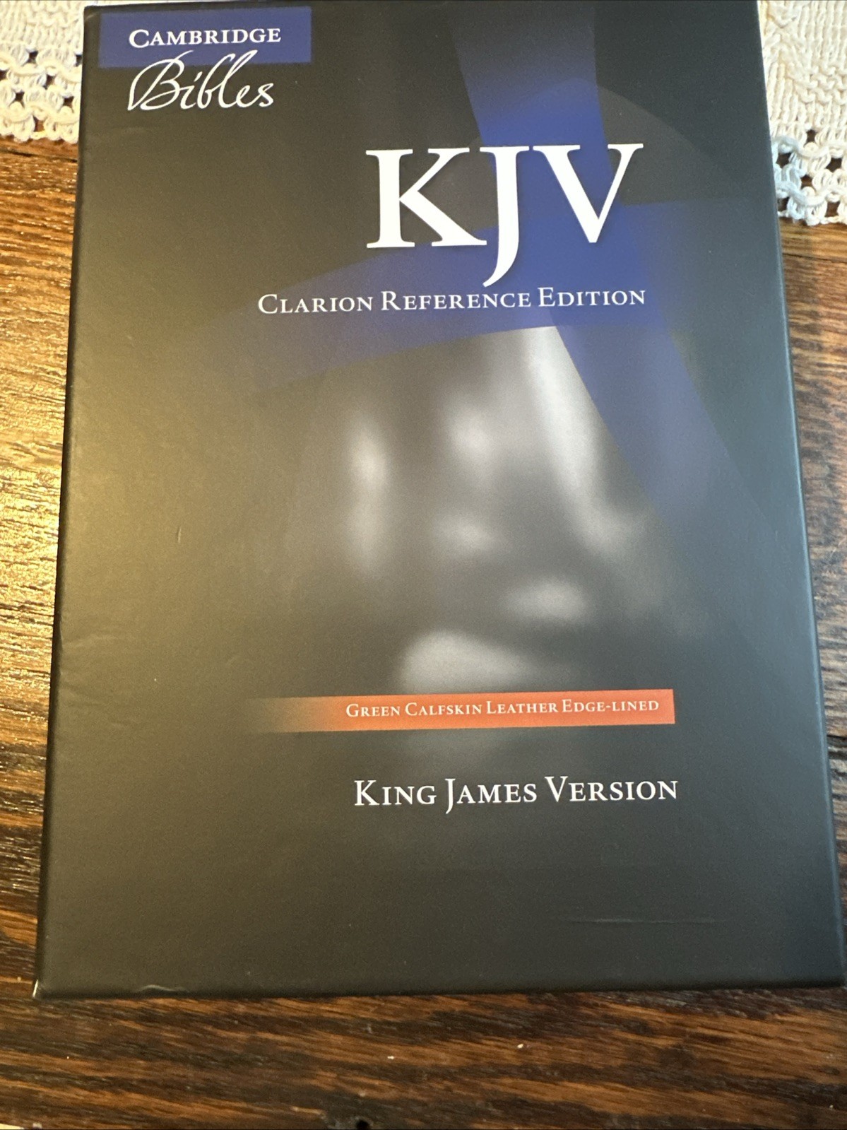 Cambridge Clarion KJV Ref BIBLE GREEN Calfskin Like New