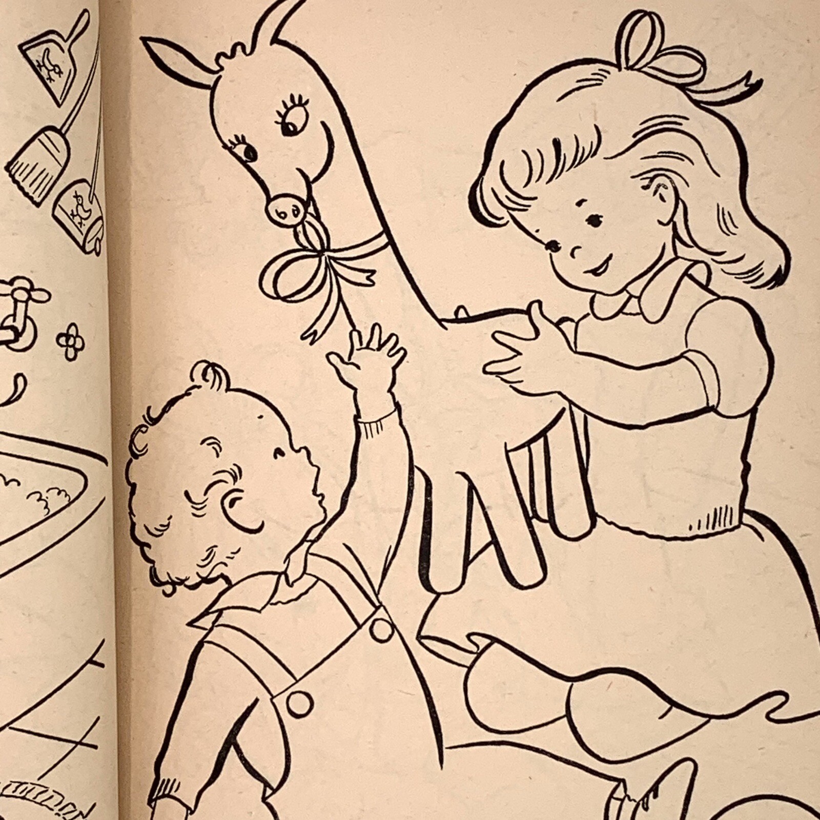 Vintage Coloring Book 1959 Merrill Good Time Paint Book Used 10 of 250 Pages