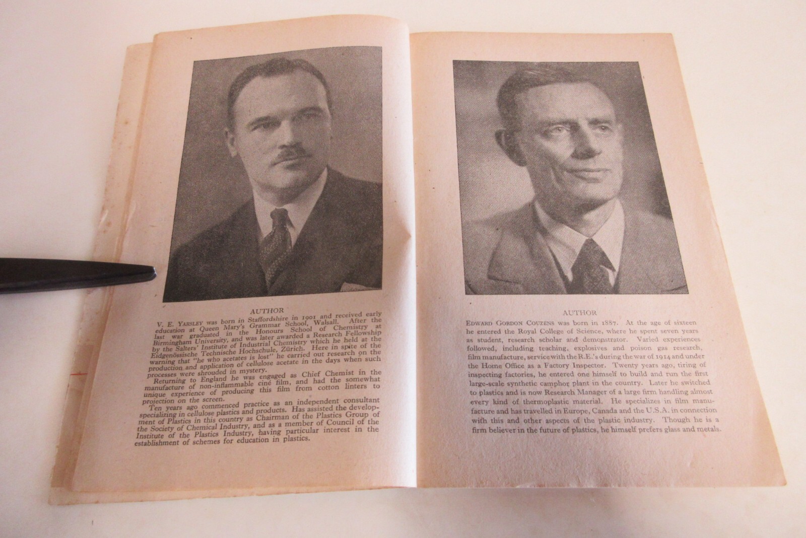 Plastics – by Yarsley and Couzens – Pelican Books – 159 Pages – Vintage – 1945