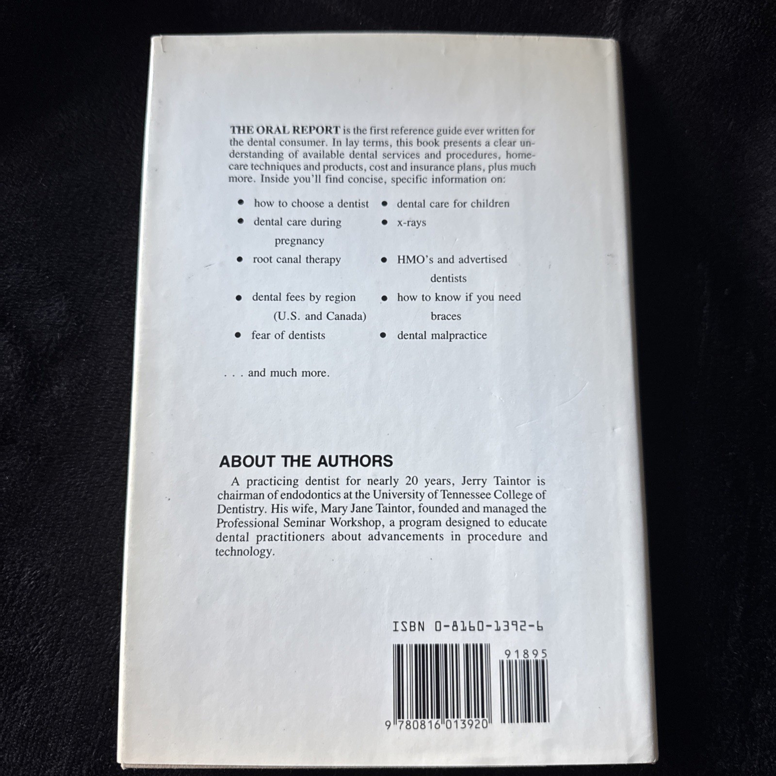 JERRY TAINTOR Oral Report, Consumer’s Commonsense Guide to Better Dental Care