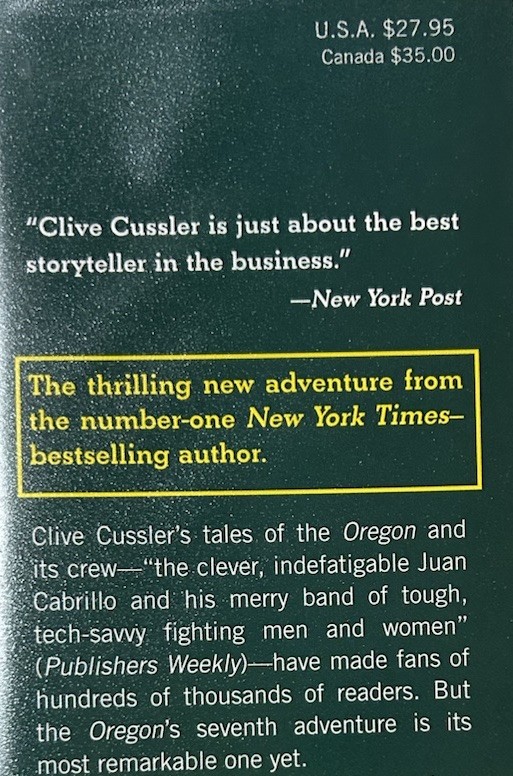 Signed x2 The Silent Sea Clive Cussler Jack Du Brul 2010 HCDJ Putnam Books VG