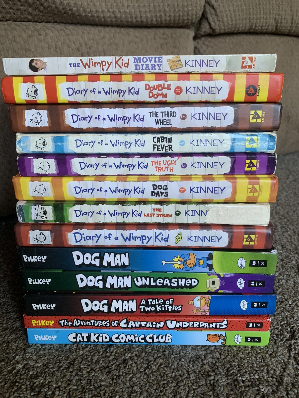 Chapter Books-Wimpy Kid-Dog Man-Cat Kid-Captain Underpants Lot Of 13 HB & PB