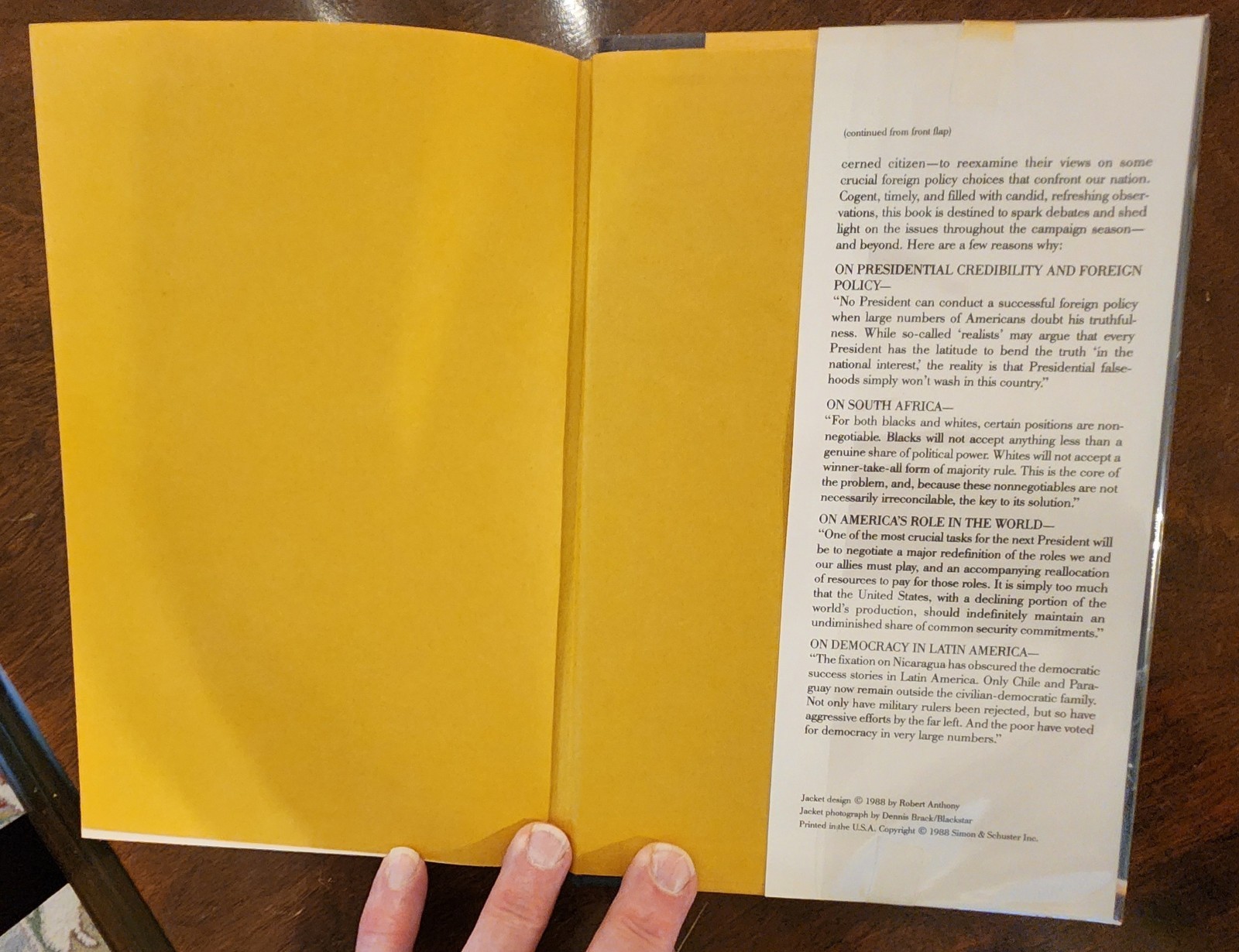 Richard G. Lugar Letters to the Next President Signed Inscribed HC DJ 1988