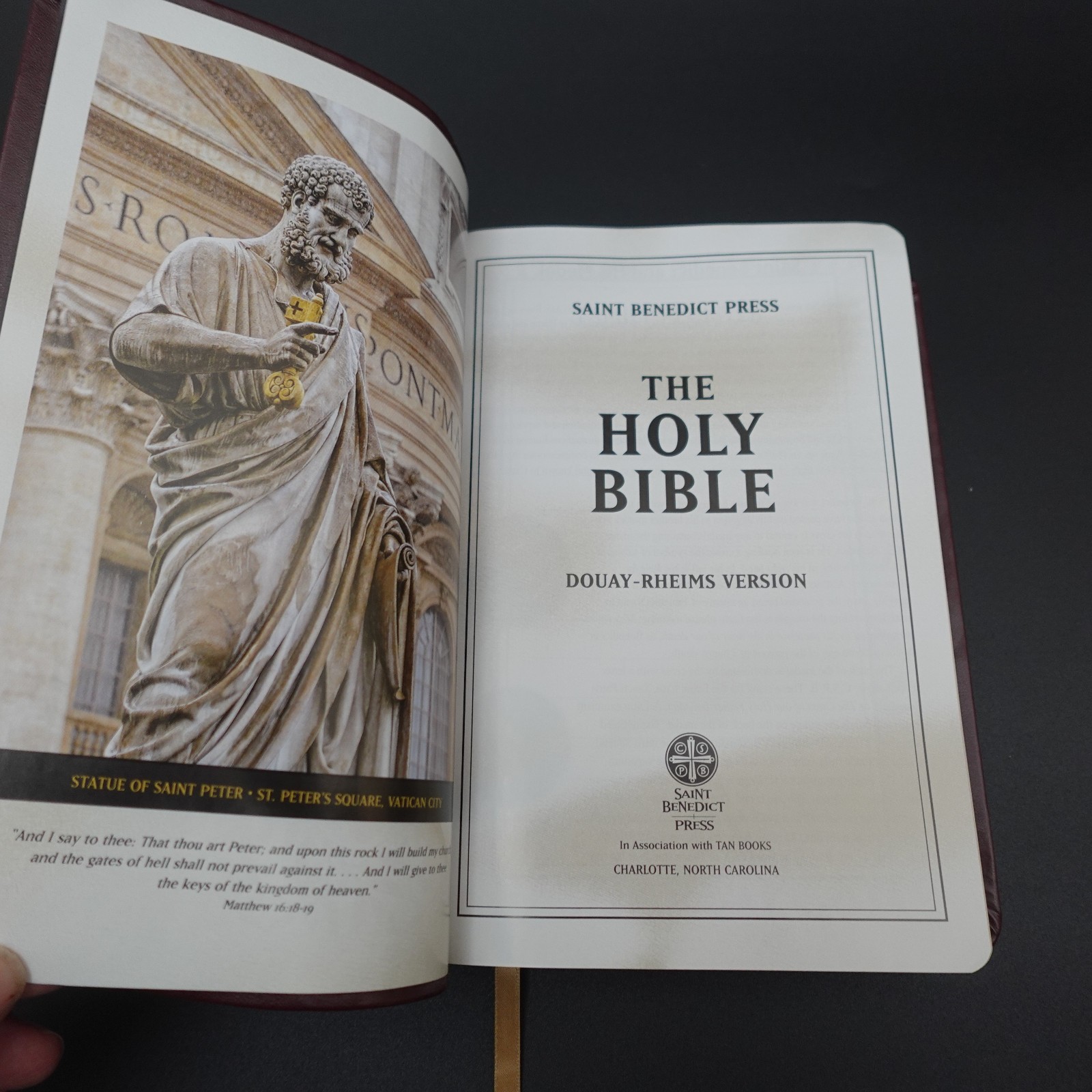 Douay Rheims Bible Burgundy Premium UltraSoft Catholic Bible St Benedict Press
